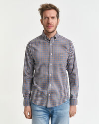 Regular fit gingham skjorte af twill