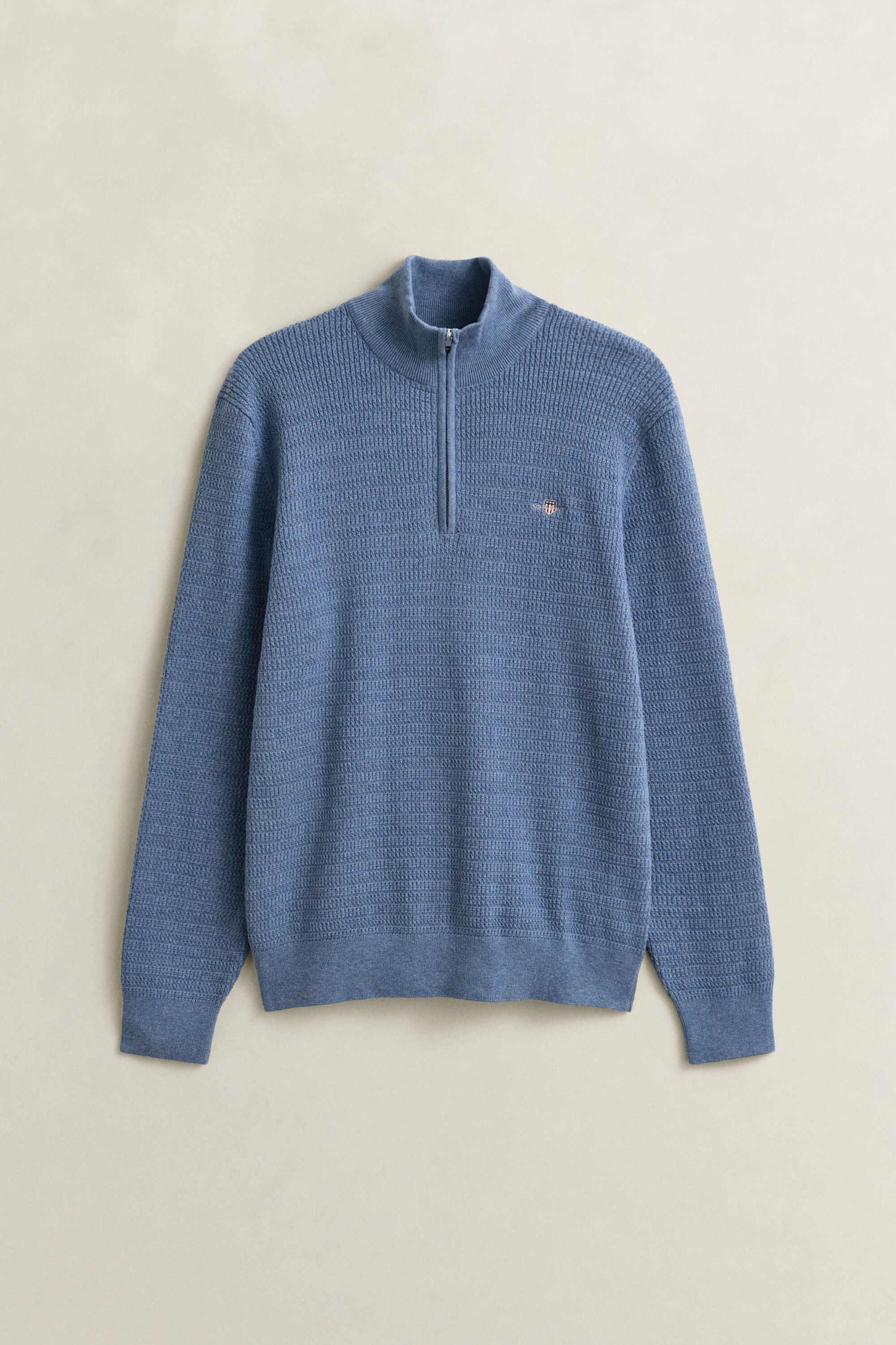 Mini kabelstrikket sweater med halv lynlås