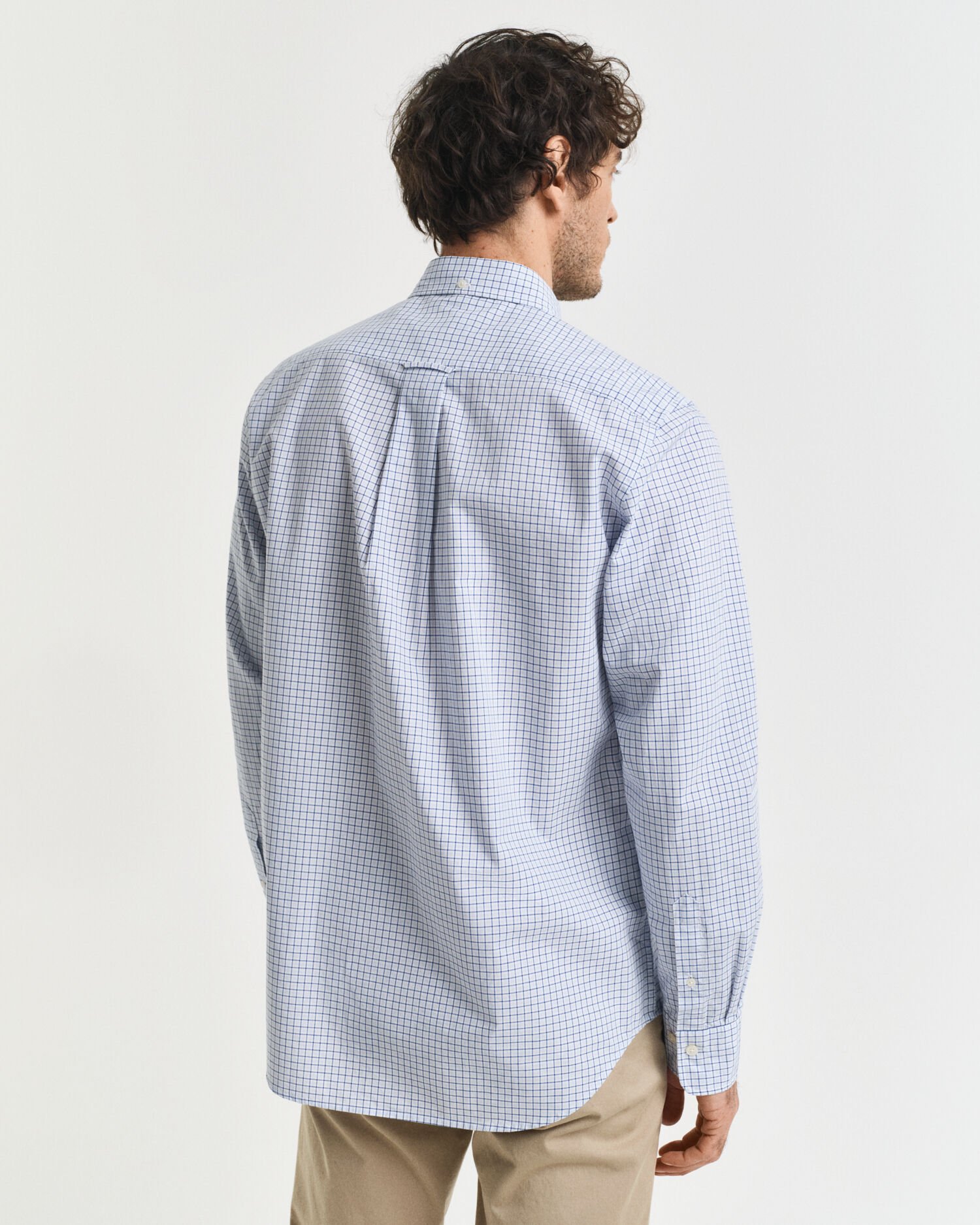 Regular fit klassisk poplin-skjorte med tern