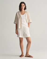 Relaxed fit pull-on shorts i hørblanding