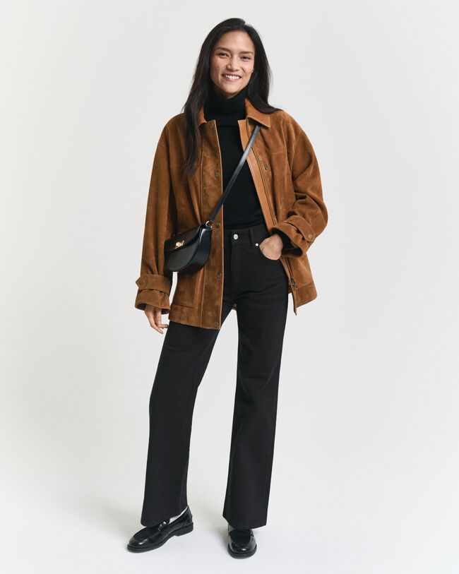 Slim fit sorte jeans med svaj