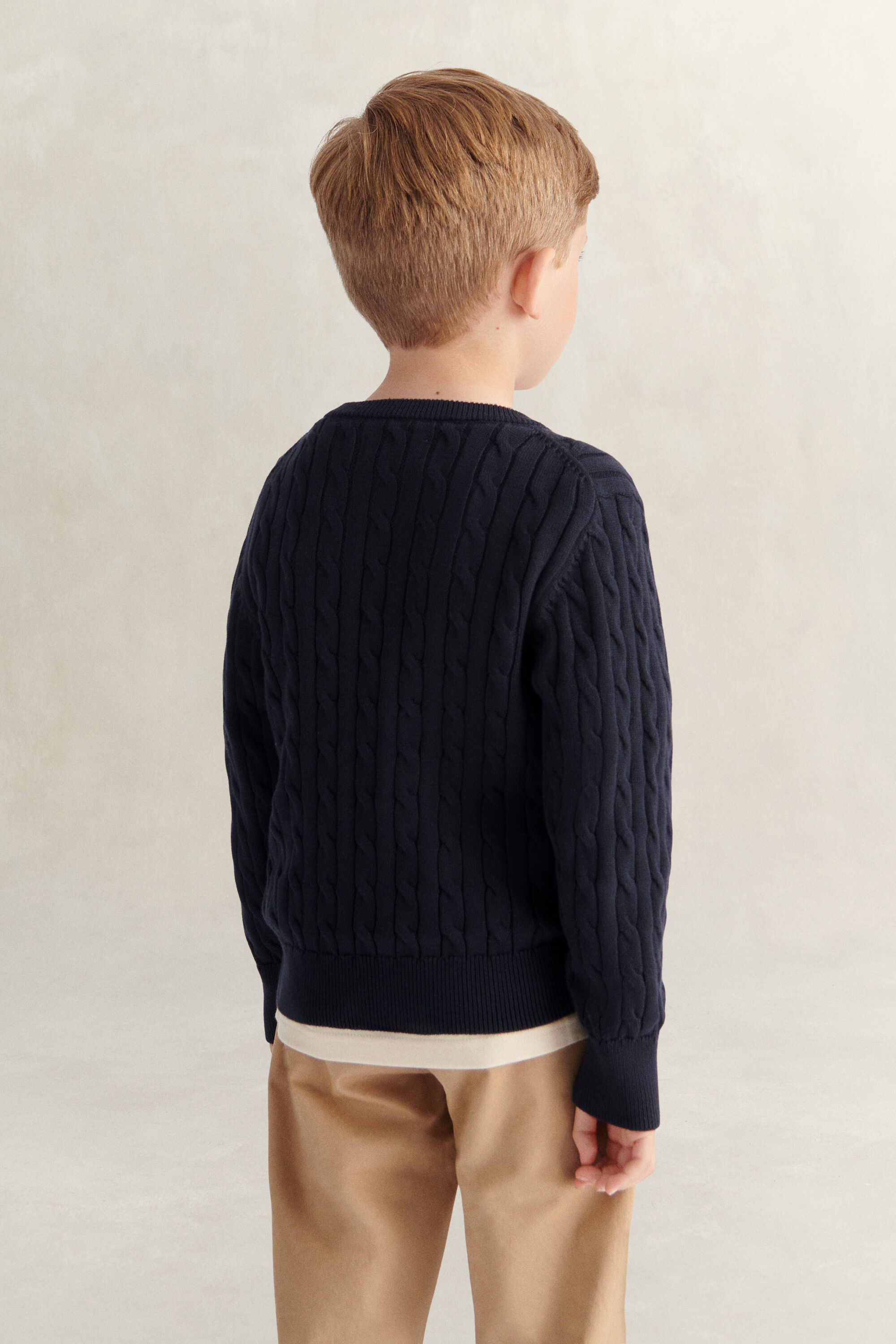 Boys Shield kabelstrikket sweater