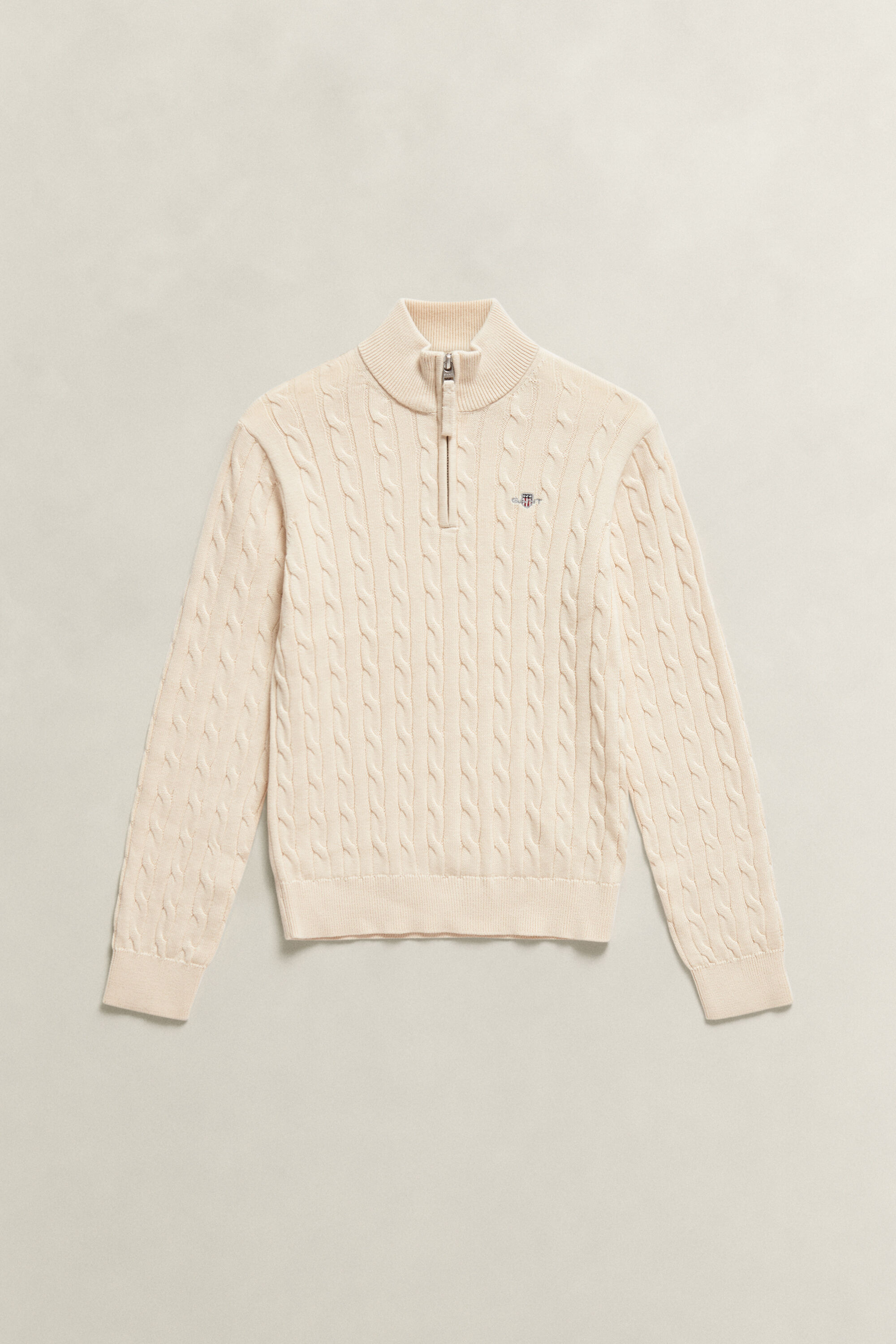 Teen Boys Shield sweater med kabelstrik og halv lynlås