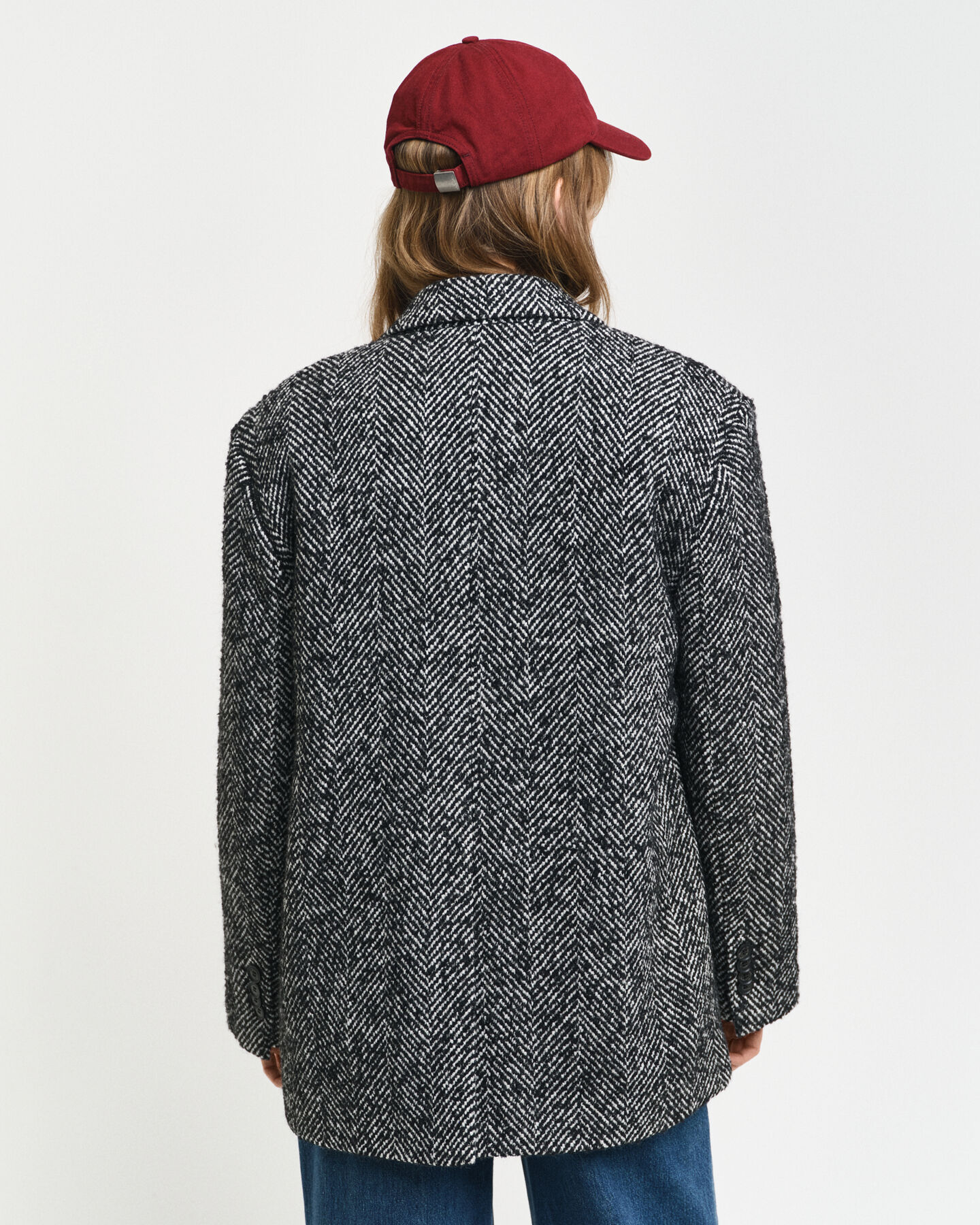 Relaxed fit sildebensmønstret blazer