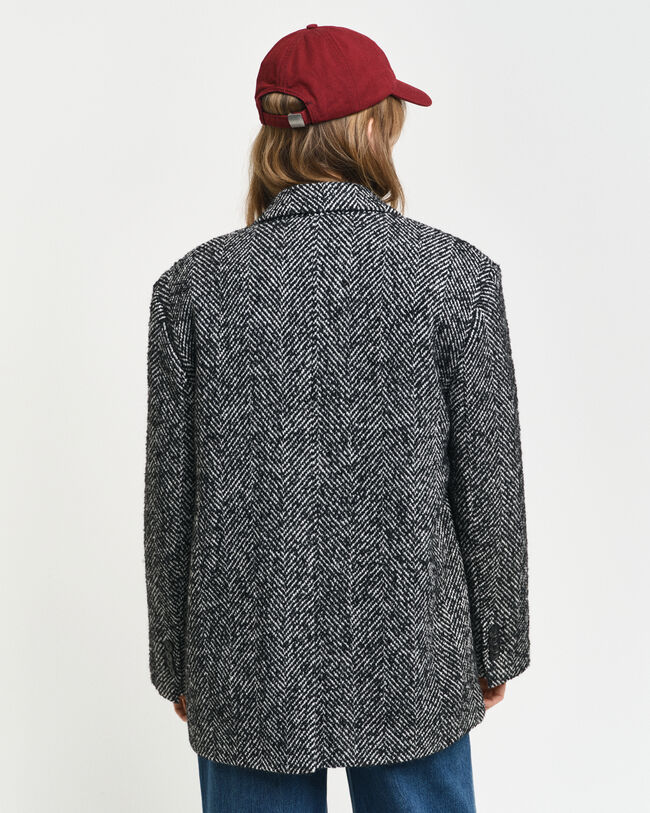 Relaxed fit sildebensmønstret blazer