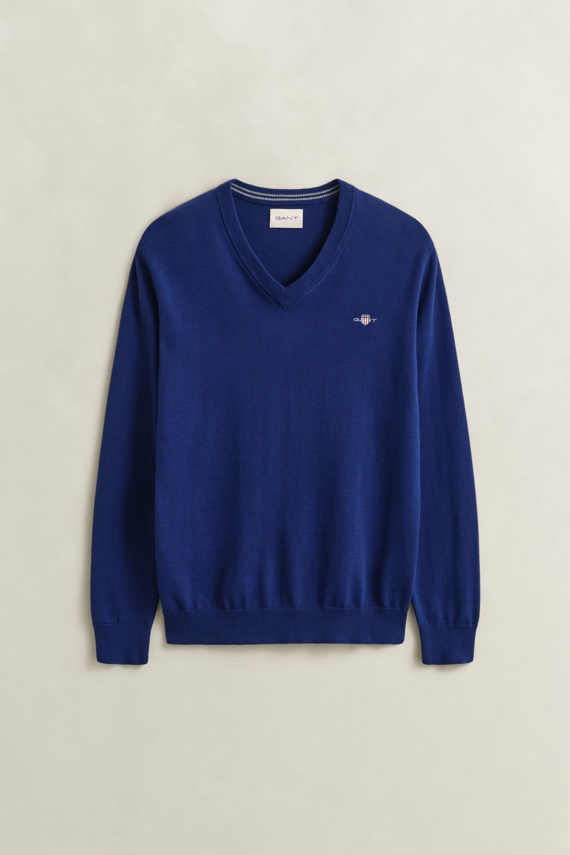 Klassiske sweater i bomuld med V-hals