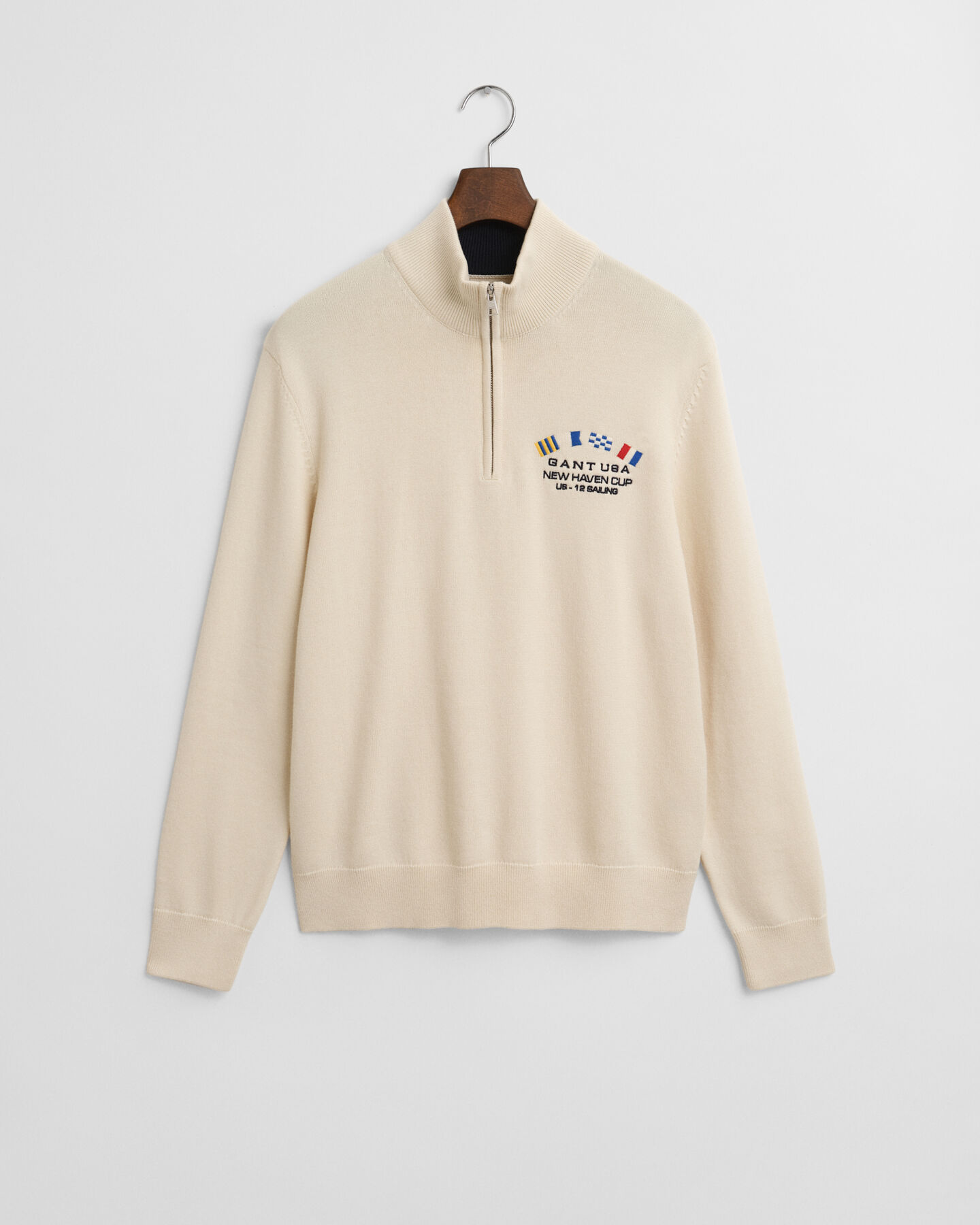 Nautical Flags sweater med halv lynl&aring;s