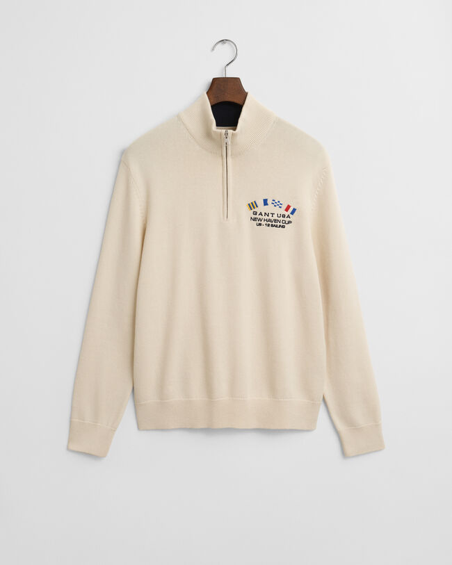 Nautical Flags sweater med halv lynl&aring;s