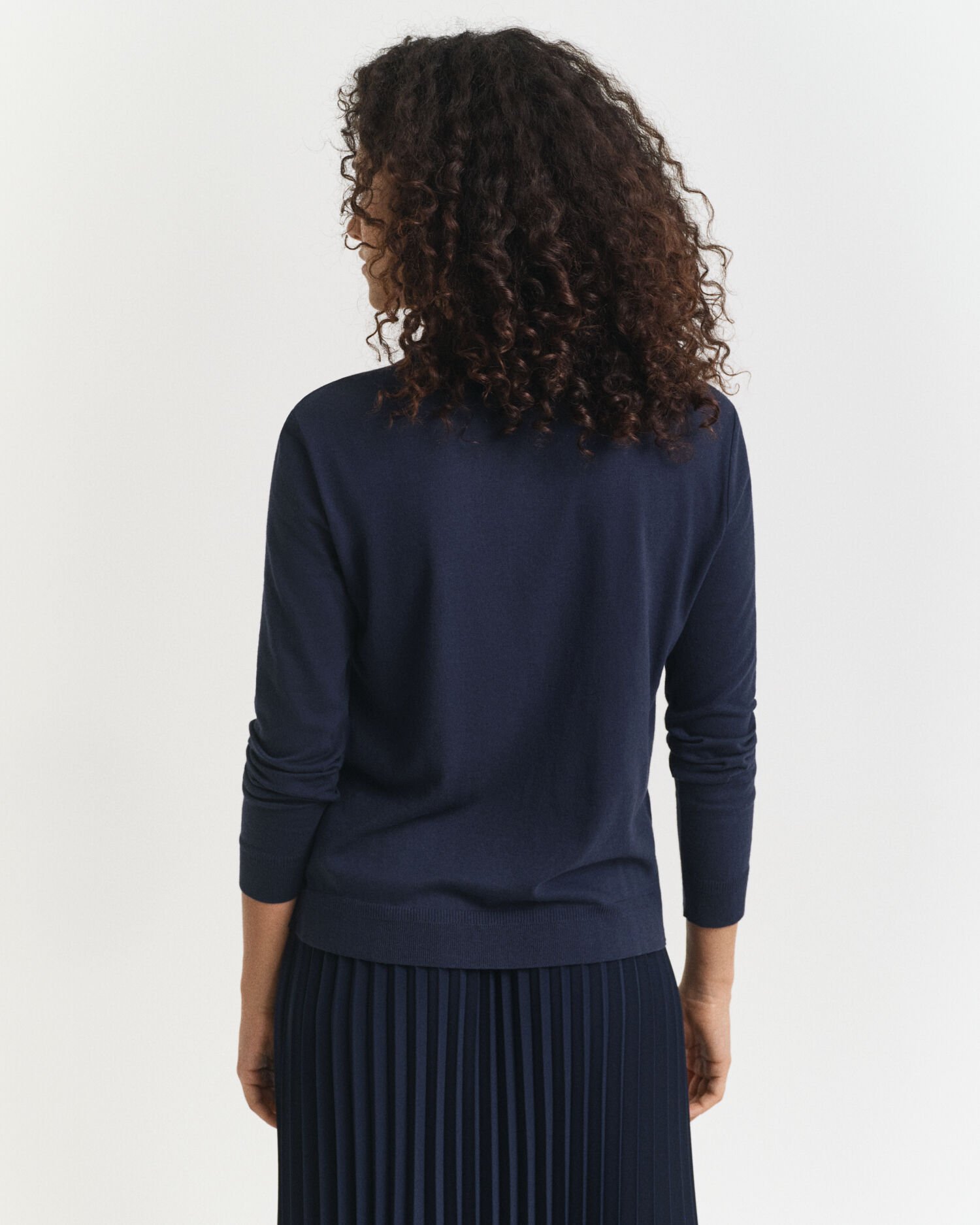 Sømløs langærmet poloskjorte med knapper