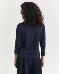 Sømløs langærmet poloskjorte med knapper