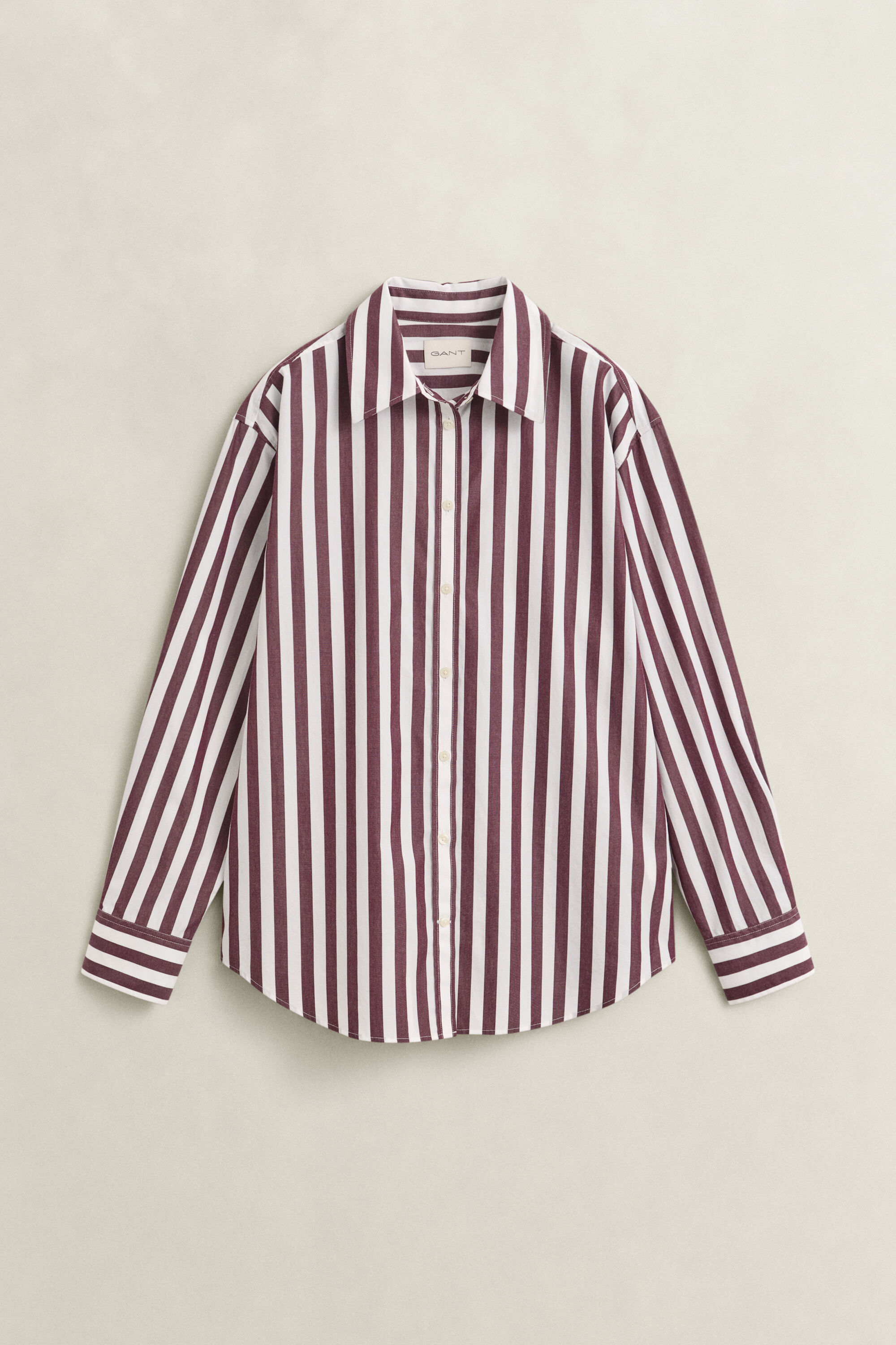 Relaxed poplin skjorte med striber