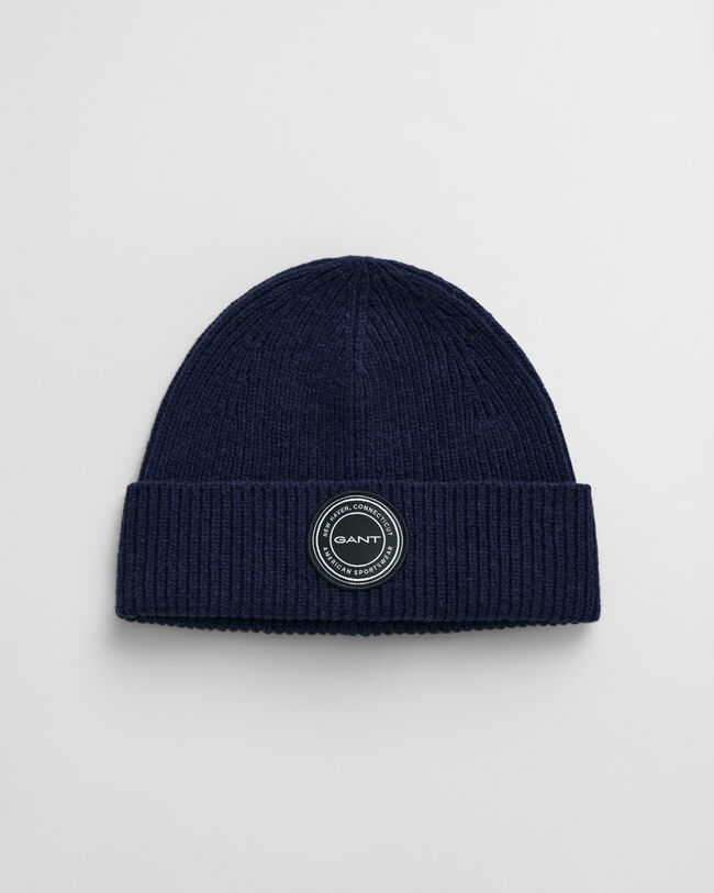 Strikket beanie af uld