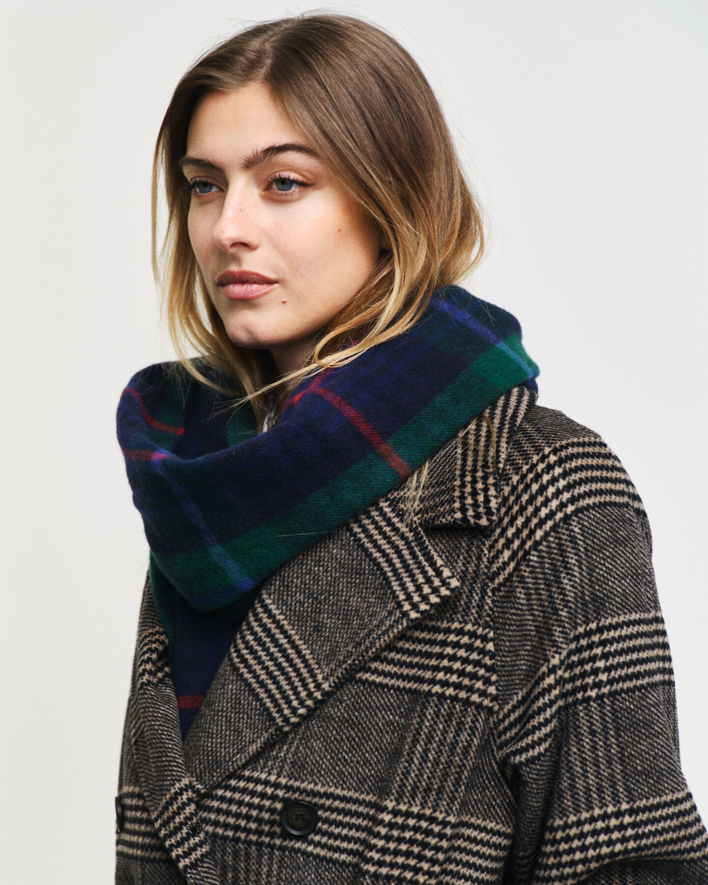 Ternet trenchcoat i uld