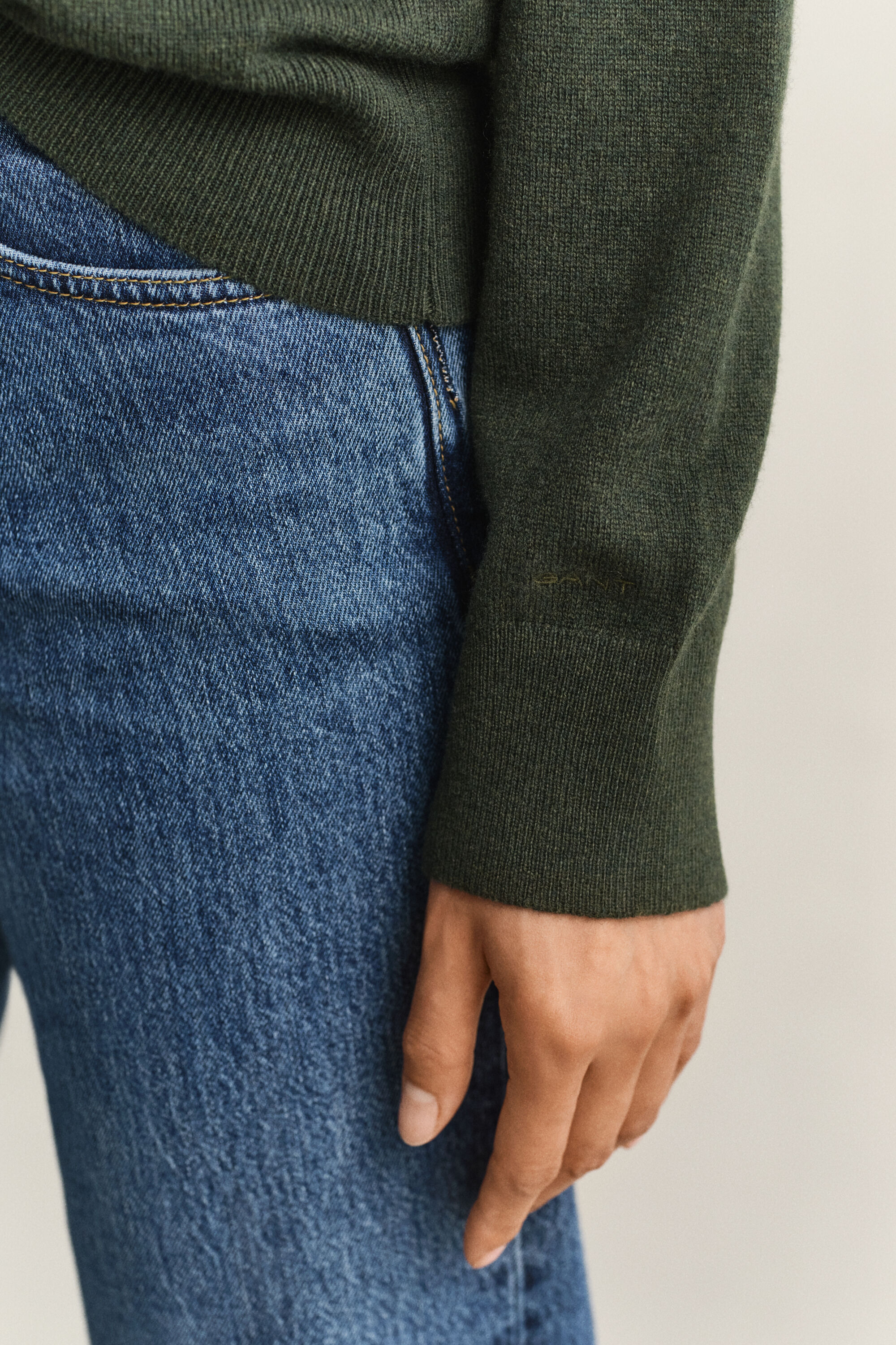 Crewneck sweater i ekstra fin lammeuld
