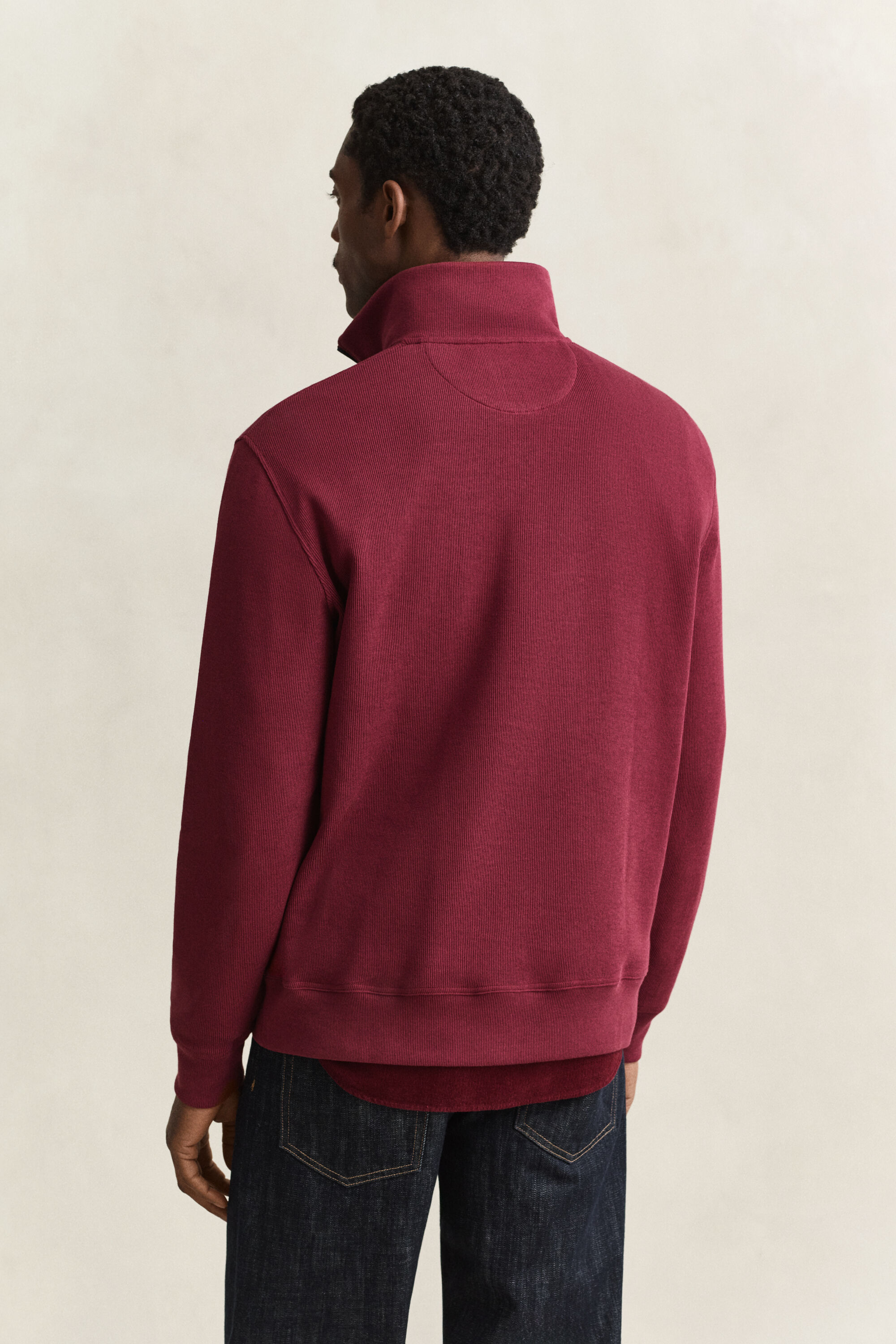 Sacker Rib sweatshirt med halv lynlås