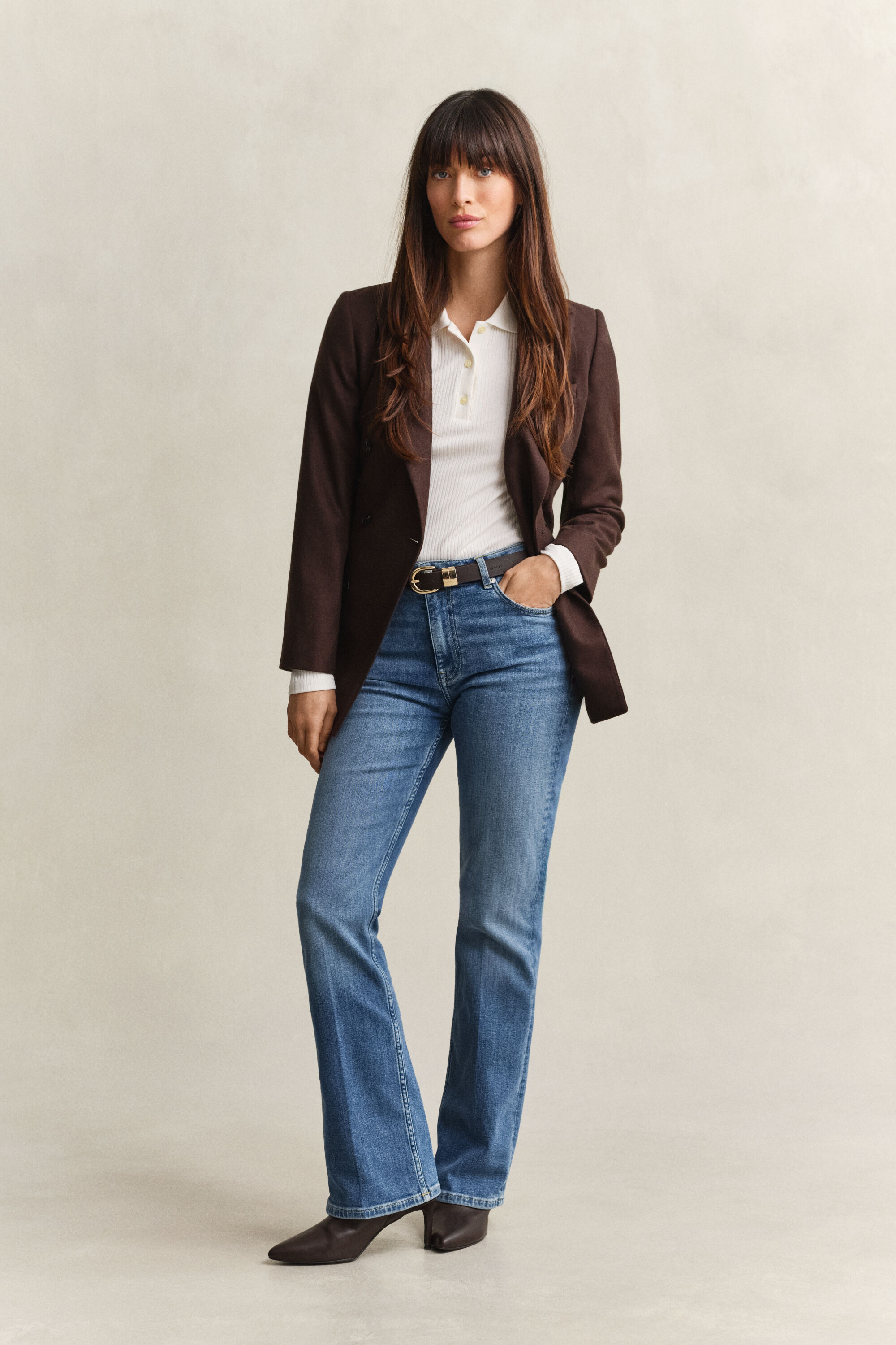Slanke jeans med stræk og svaj