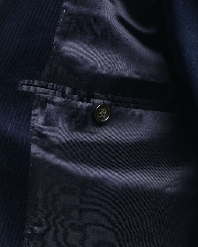 Slim fit jakkesæt-jakke af jernbanefløjl