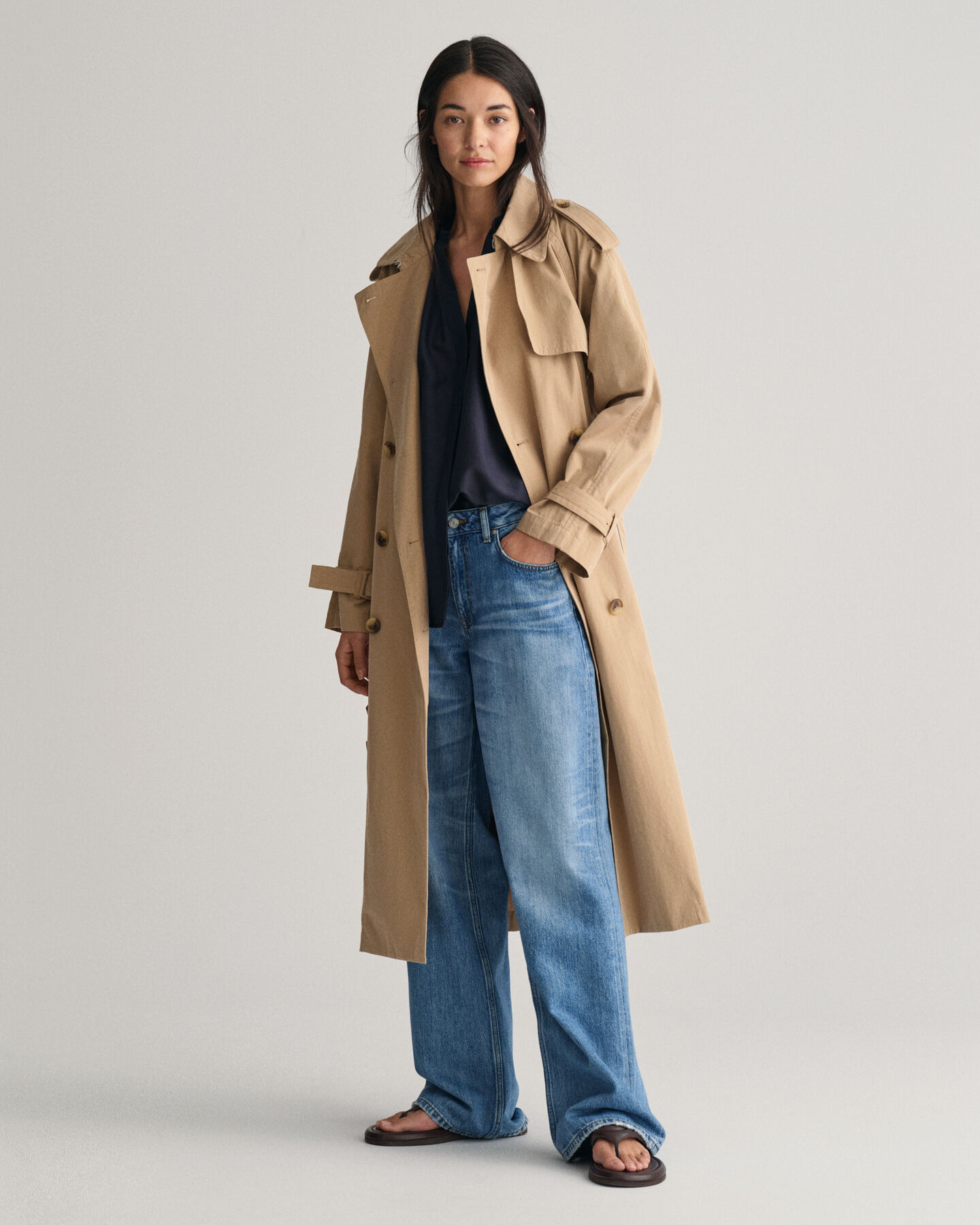 Bluse af bomuld og silke