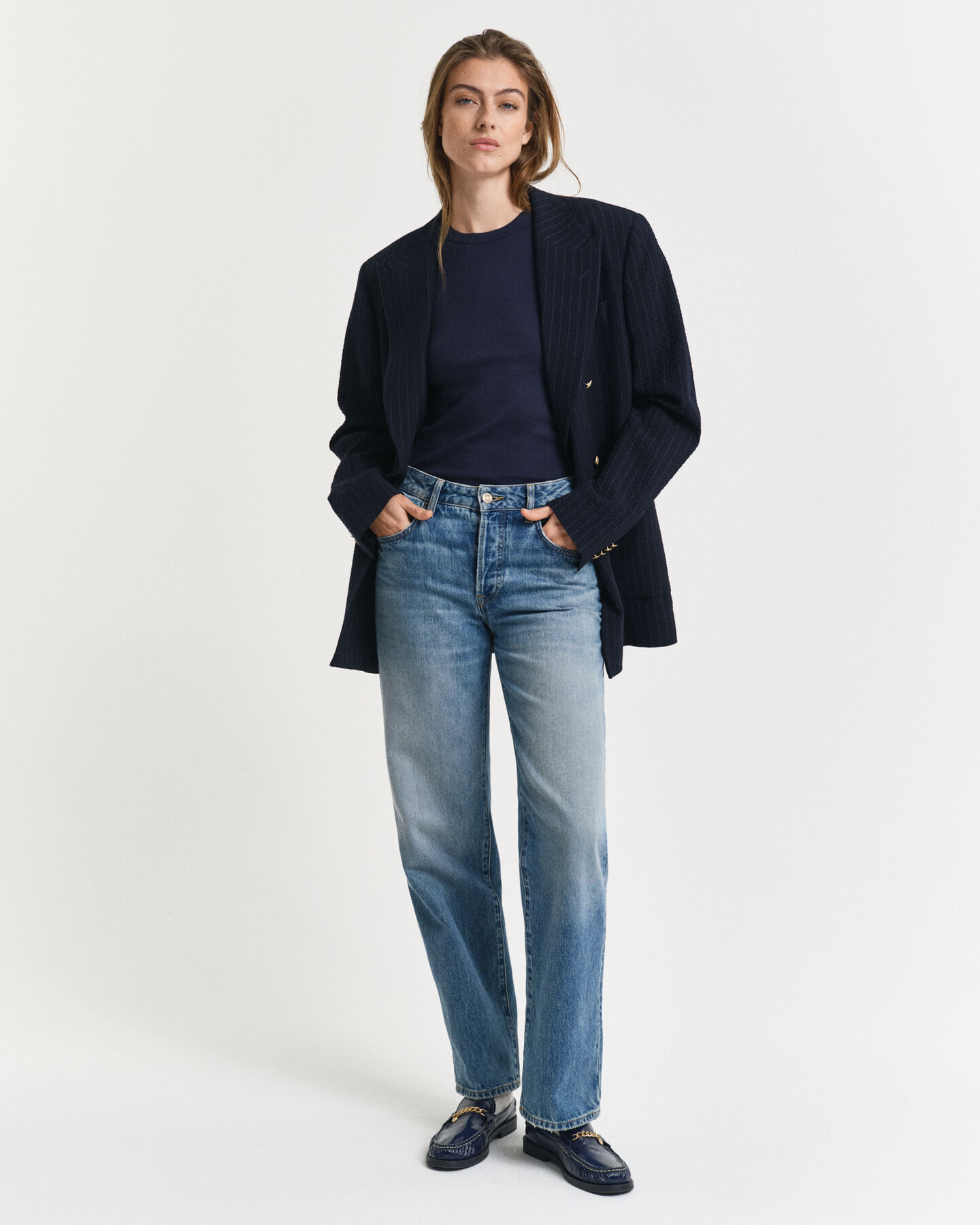 Ribstrikket tanktop med høj hals