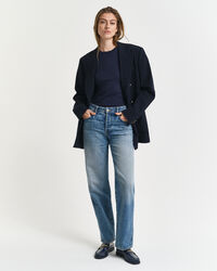 Ribstrikket tanktop med høj hals