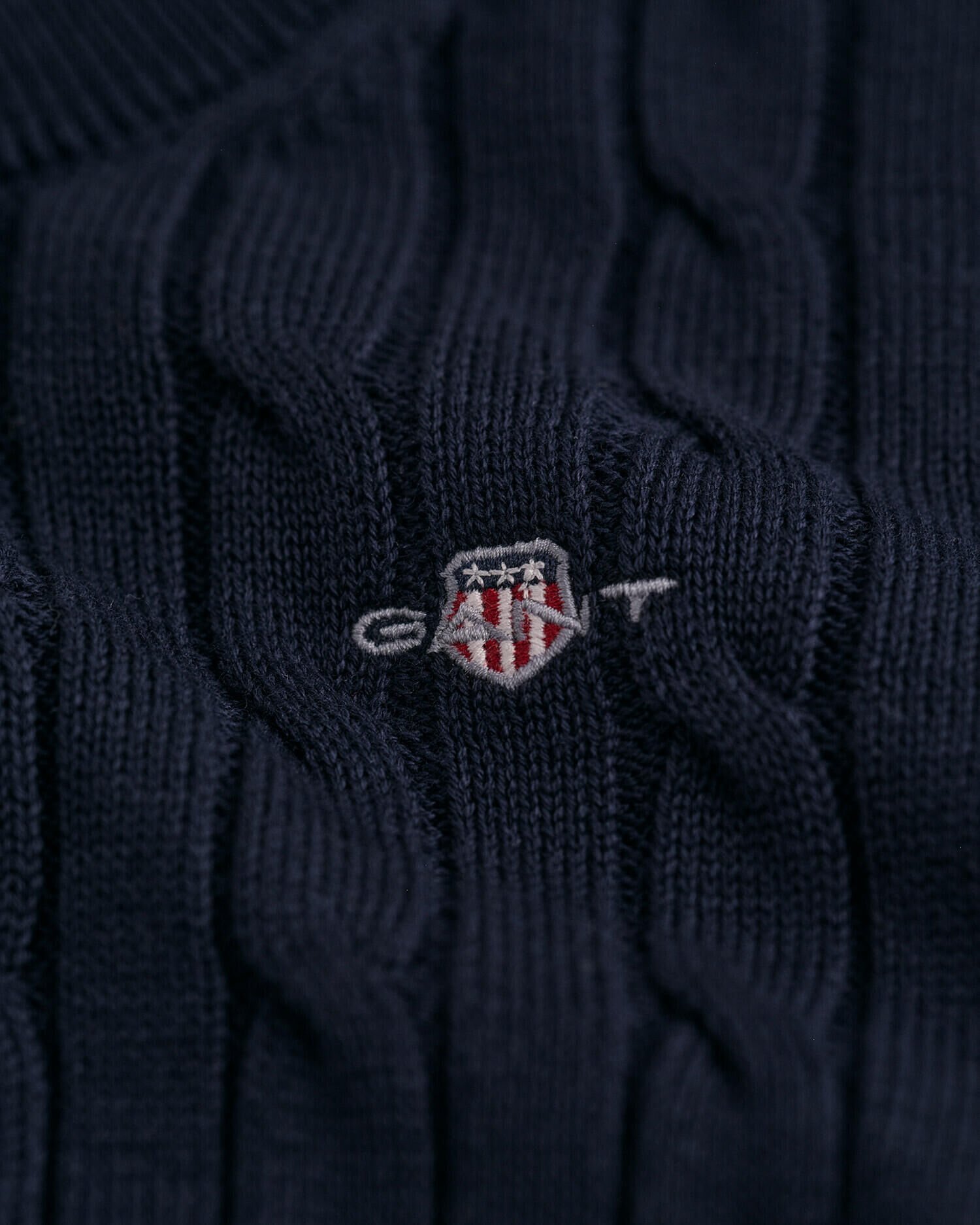 Kids Shield crewneck sweater af bomuld med kabelstrik