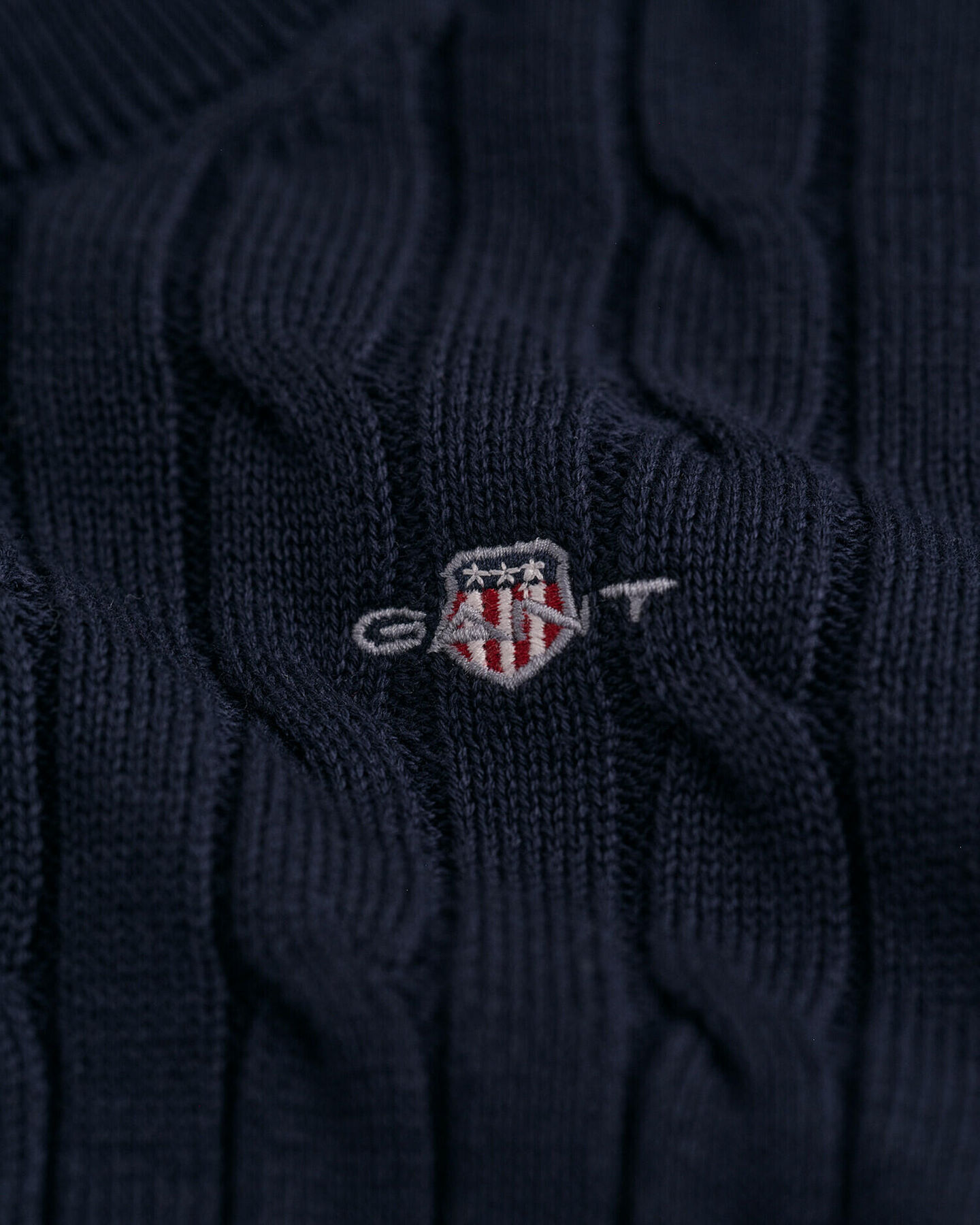 Kids Shield crewneck sweater af bomuld med kabelstrik