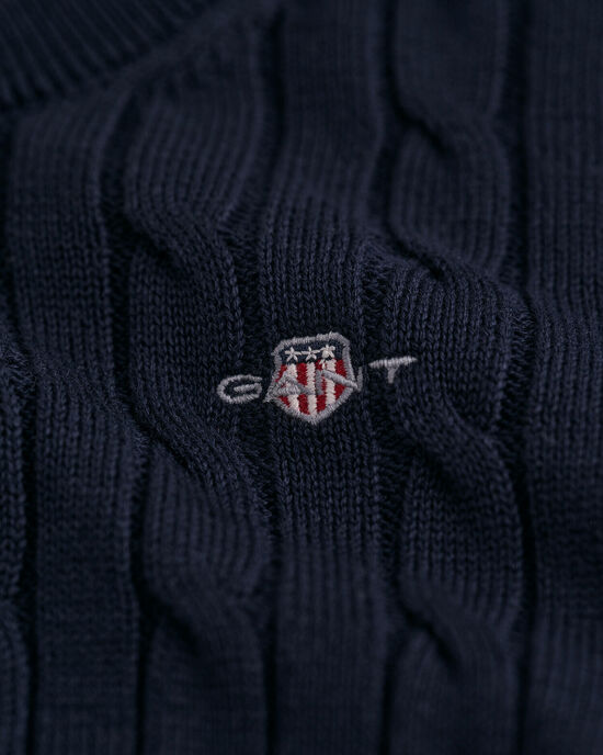 Kids Shield crewneck sweater af bomuld med kabelstrik