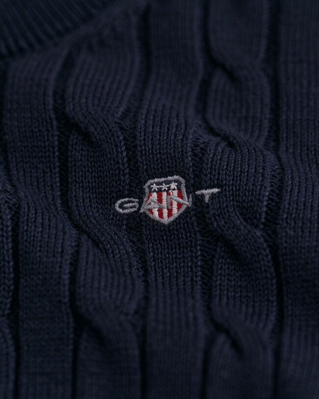 Kids Shield crewneck sweater af bomuld med kabelstrik