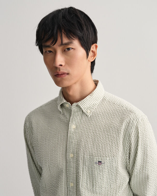 Regular fit seersucker-skjorte