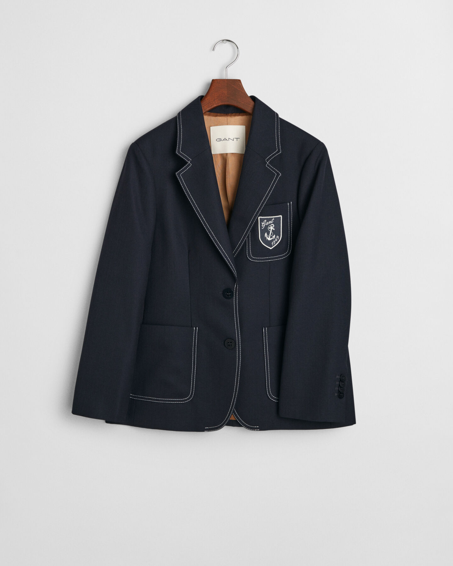 Bullion-blazer med kontrastsyning