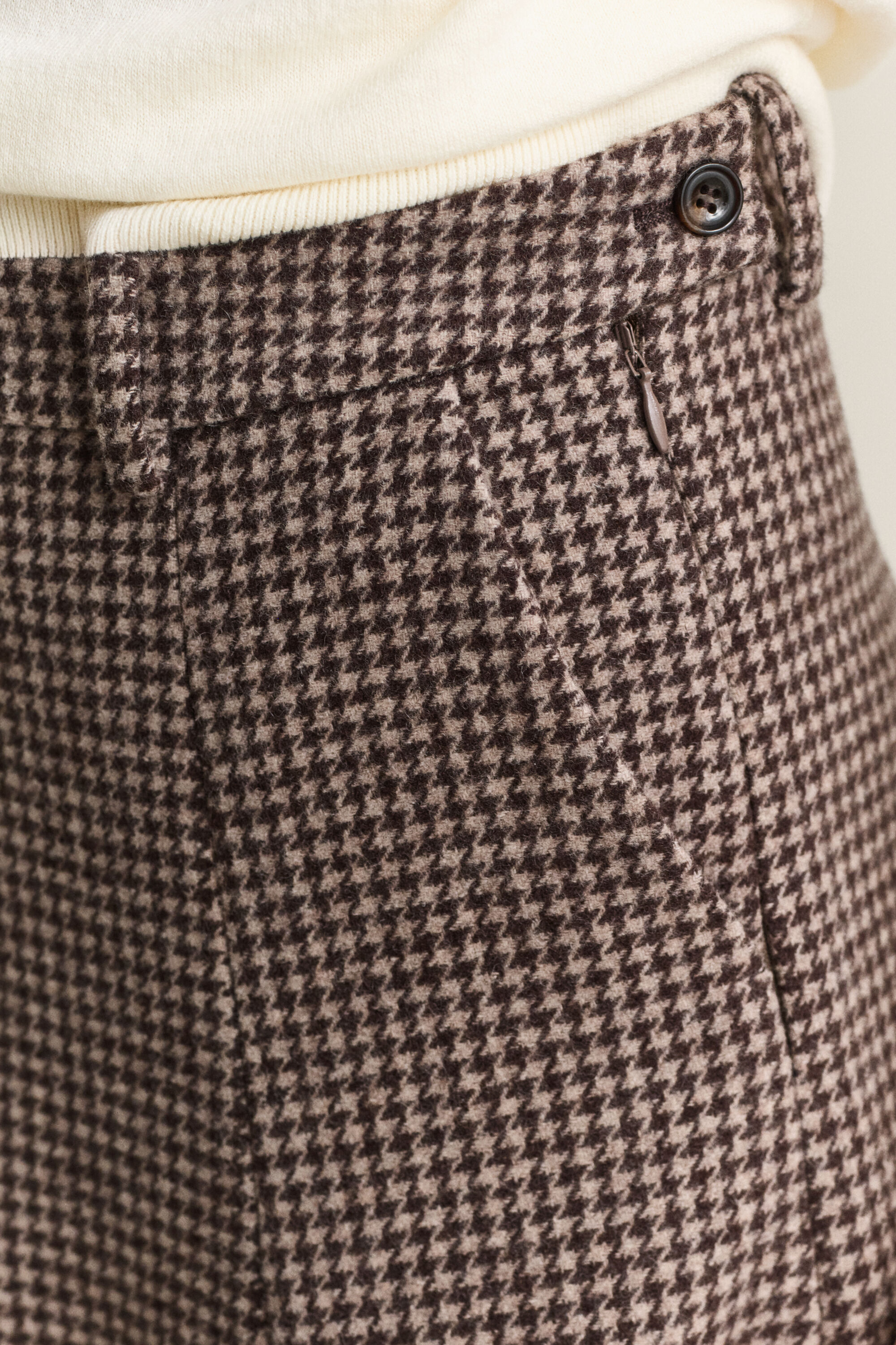 Houndstooth nederdel med svaj