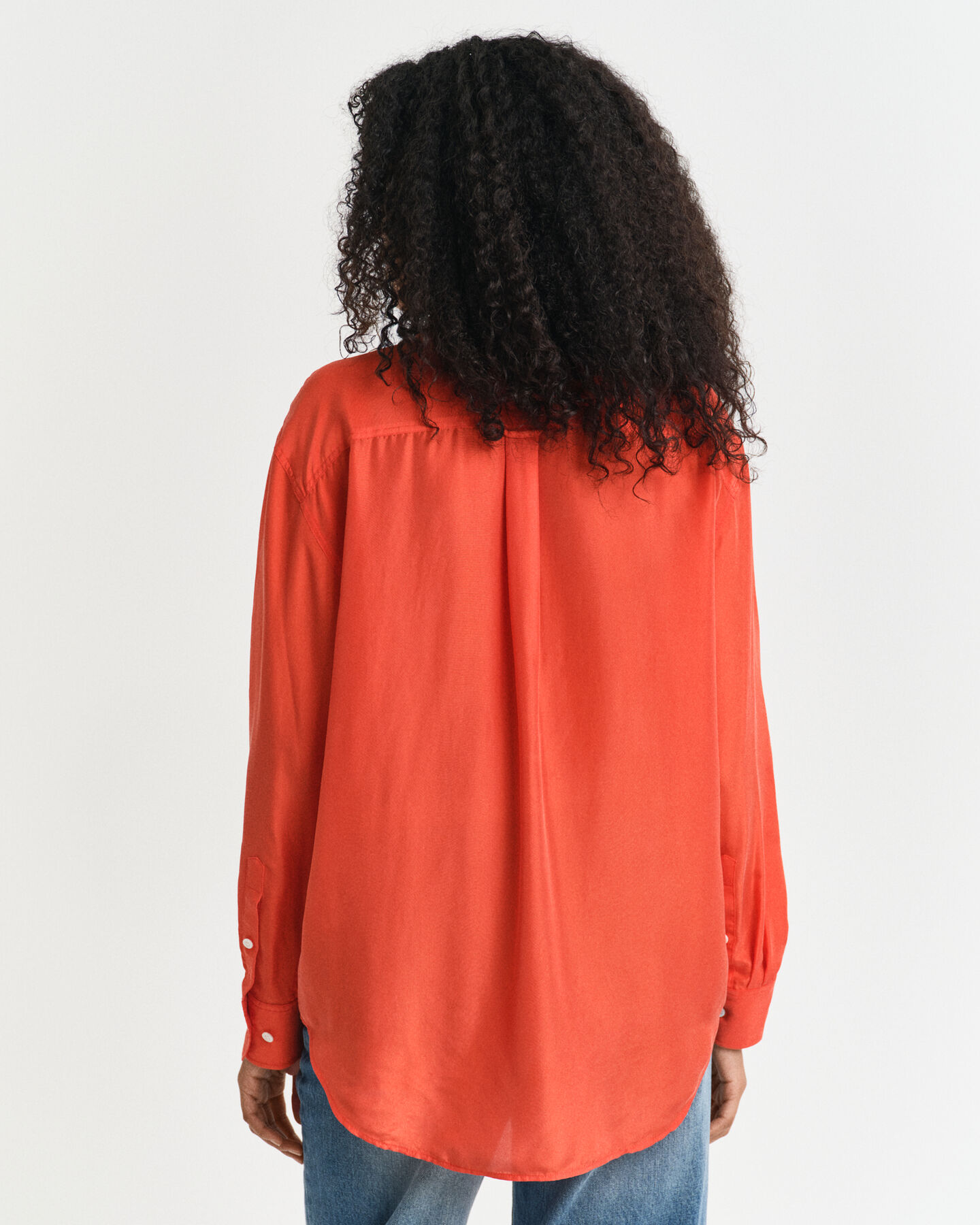 Relaxed fit habotai silkeskjorte