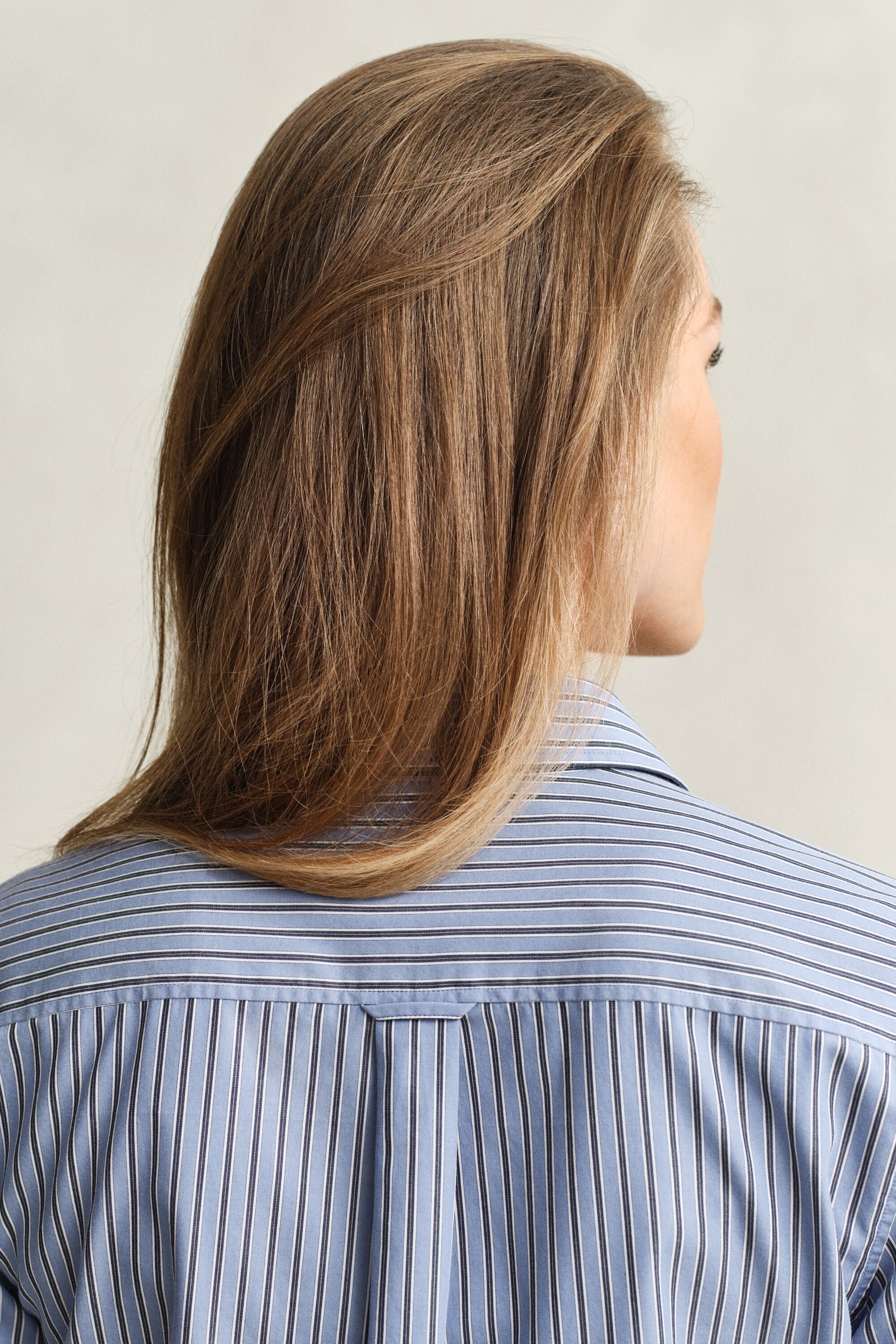 Regular fit poplin skjorte med striber