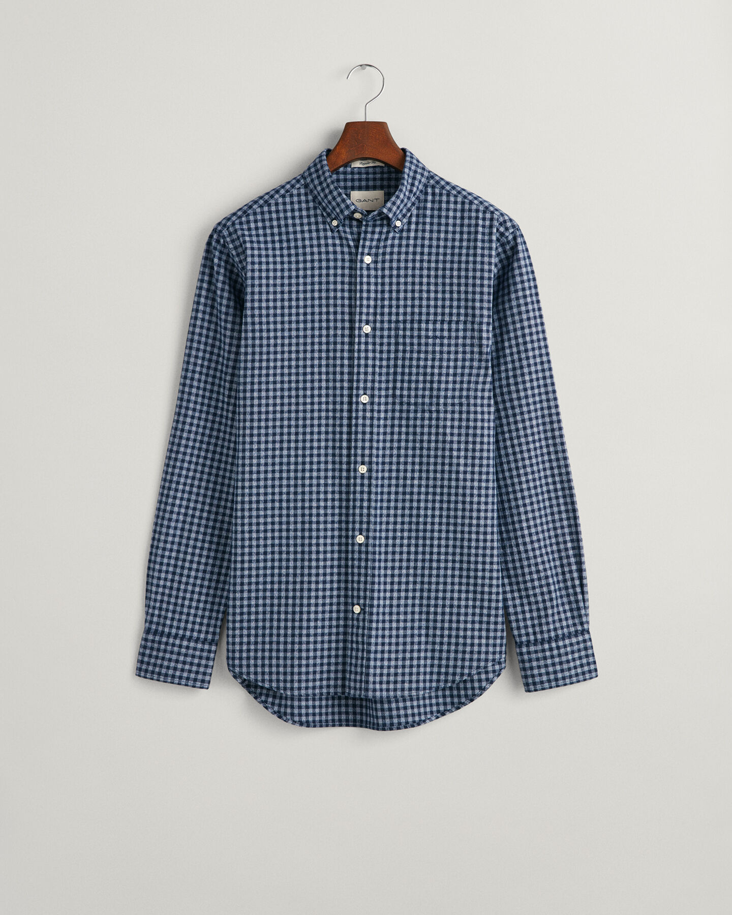 Regular fit gingham-skjorte med jasp&eacute;-garn