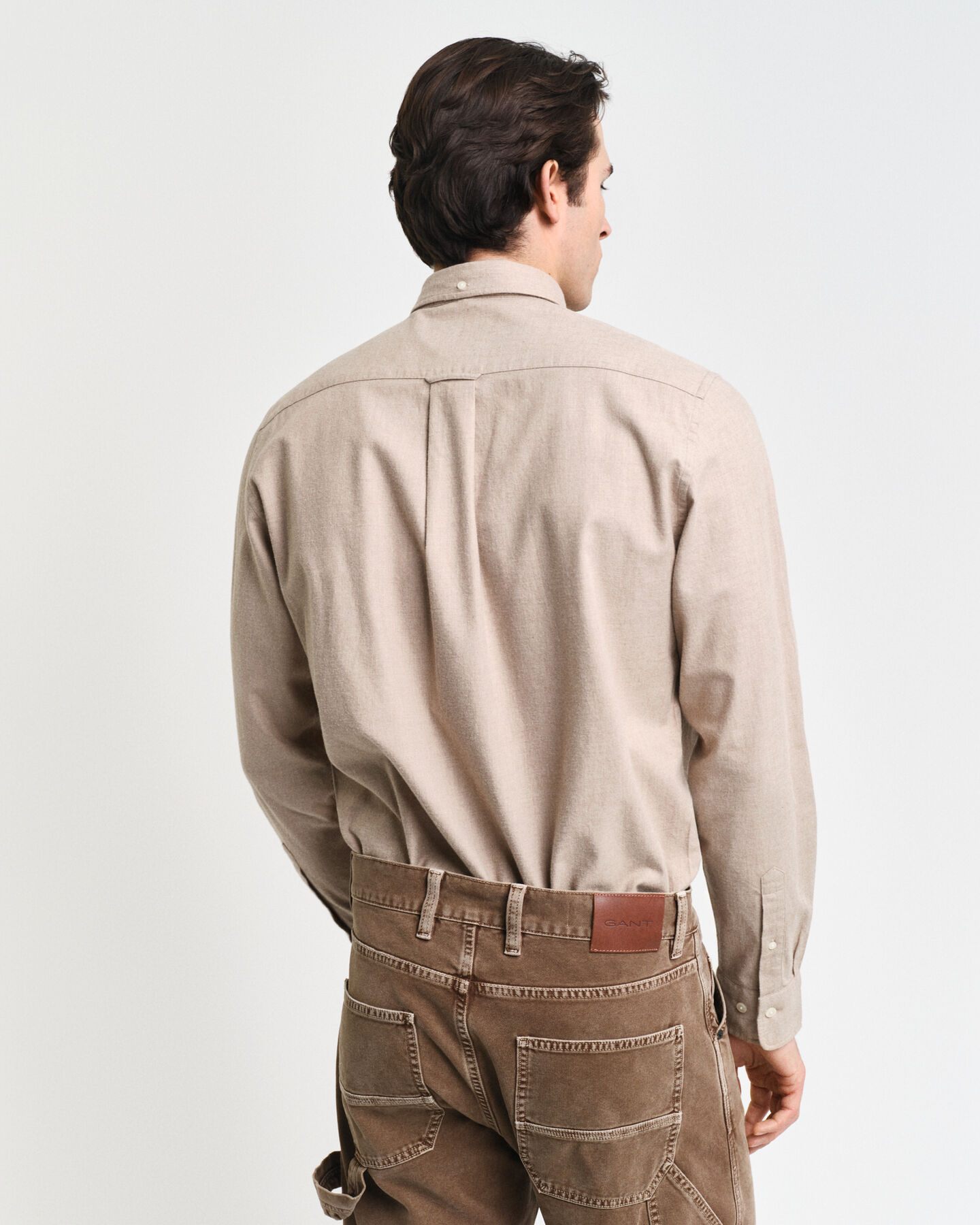 Regular fit melange-flannelskjorte