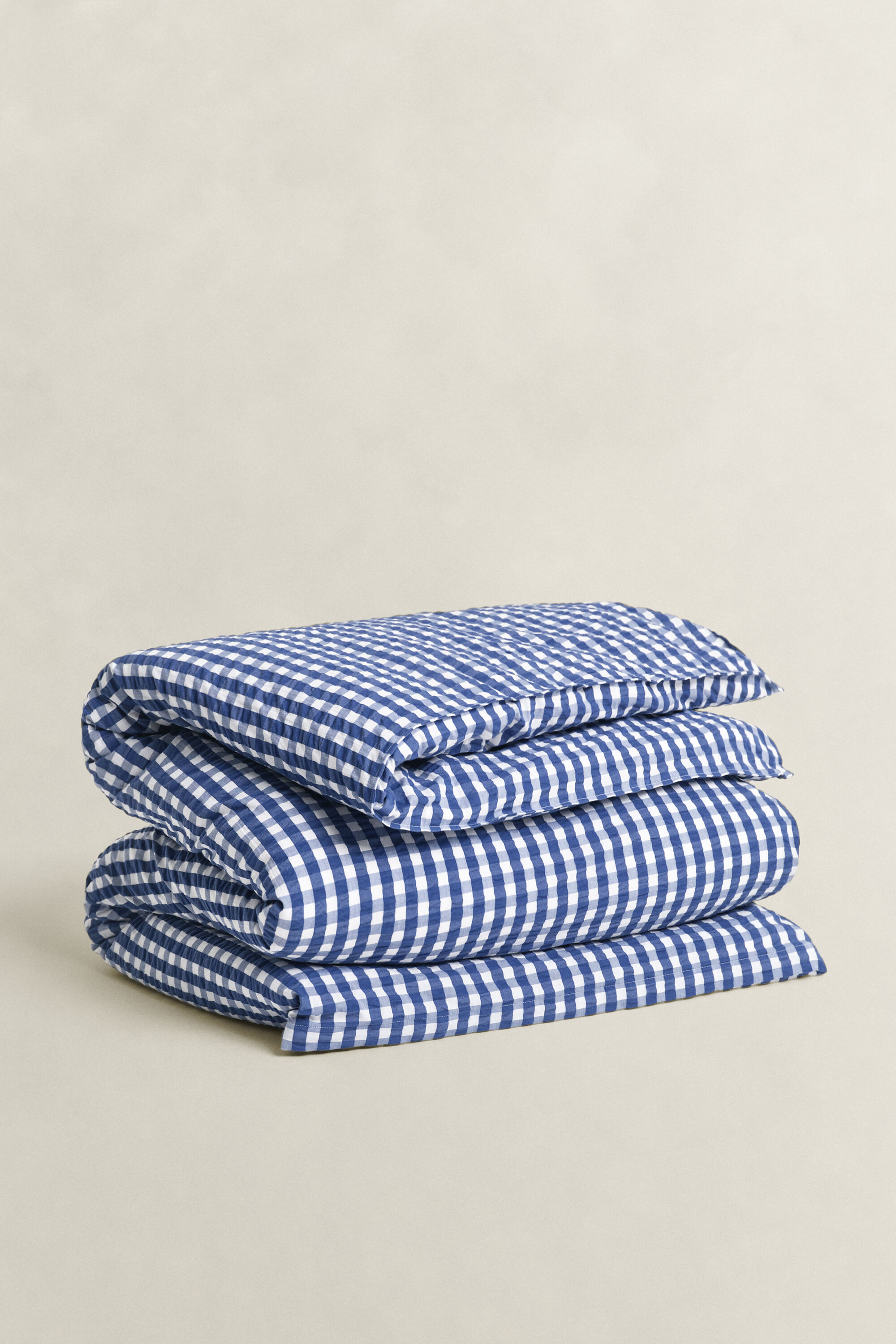 Seersucker dobbelt dynebetræk med tern