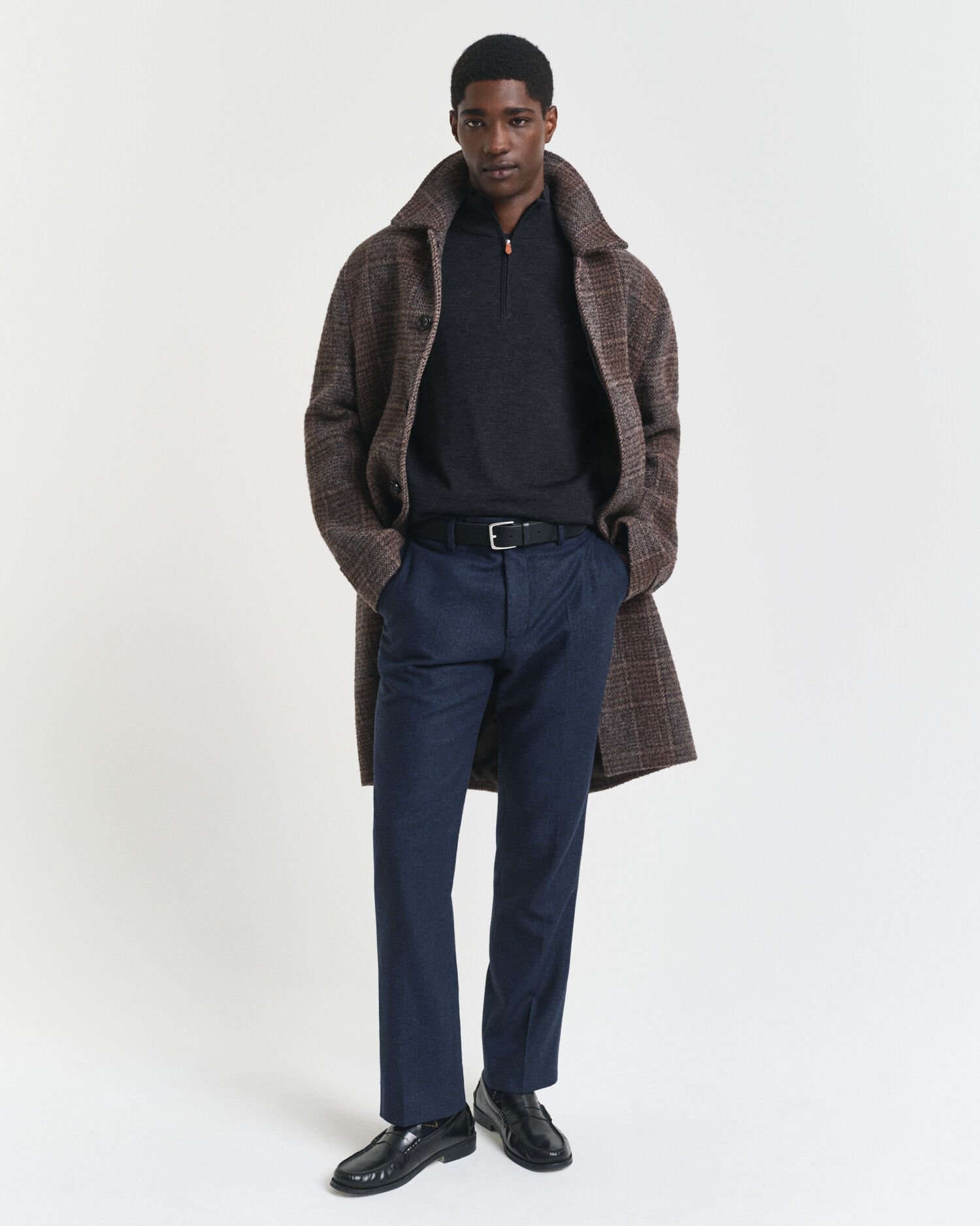 Sweater med halv lynlås i ekstra fin merinould