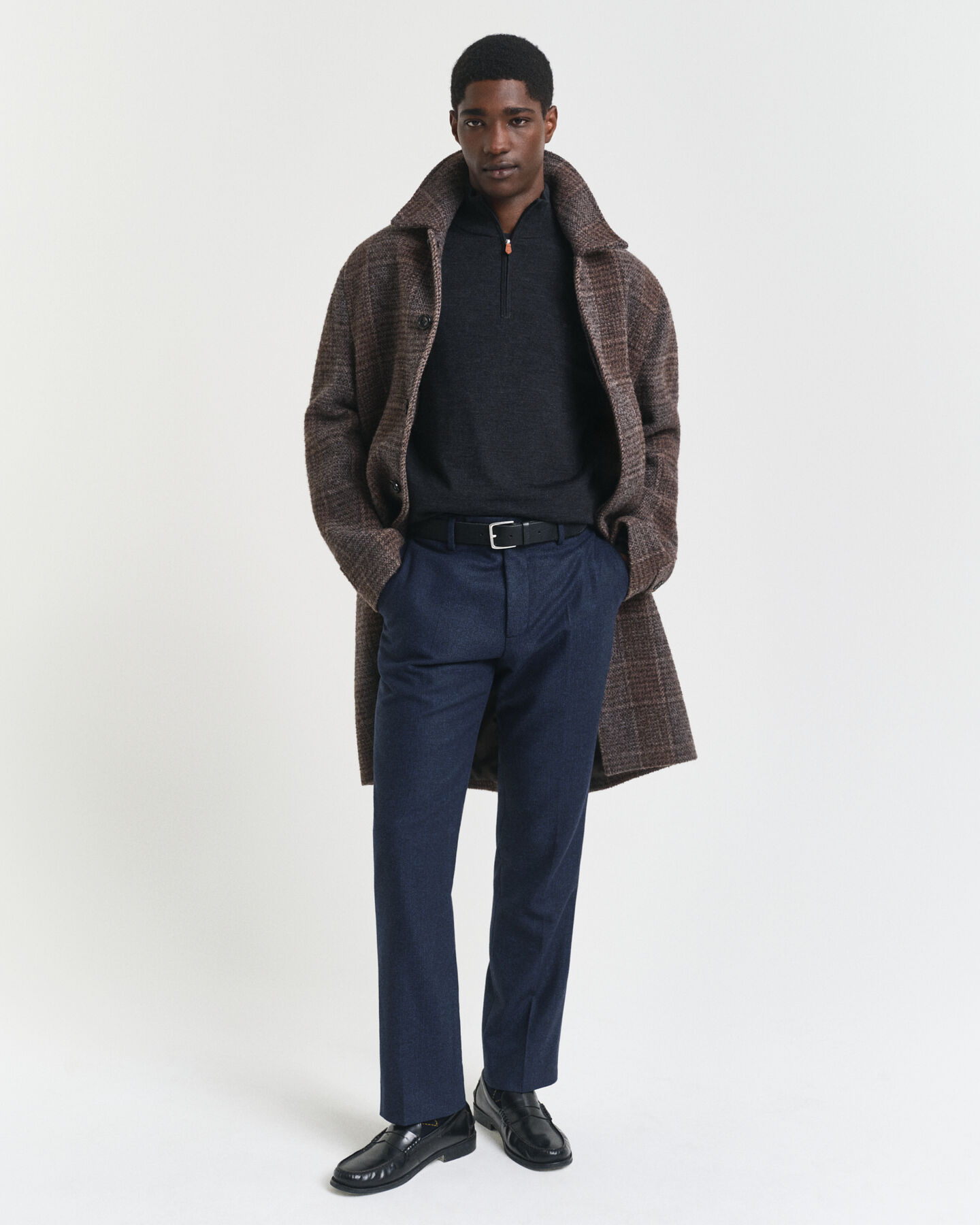 Sweater med halv lynlås i ekstra fin merinould