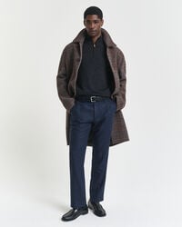 Sweater med halv lynlås i ekstra fin merinould