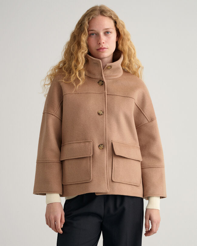 Kort jakke af uldblanding