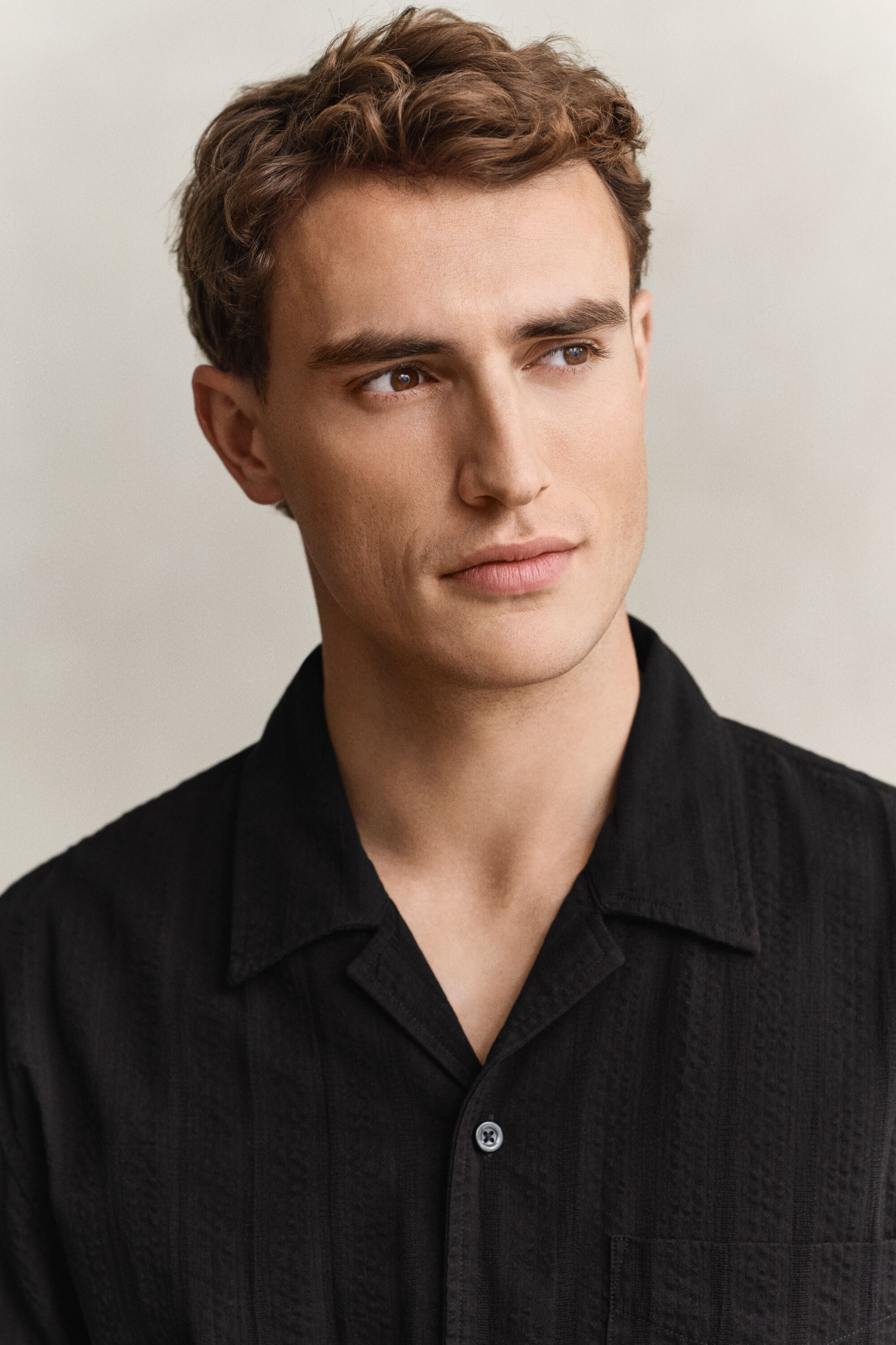 Relaxed fit dobby-stribet skjorte