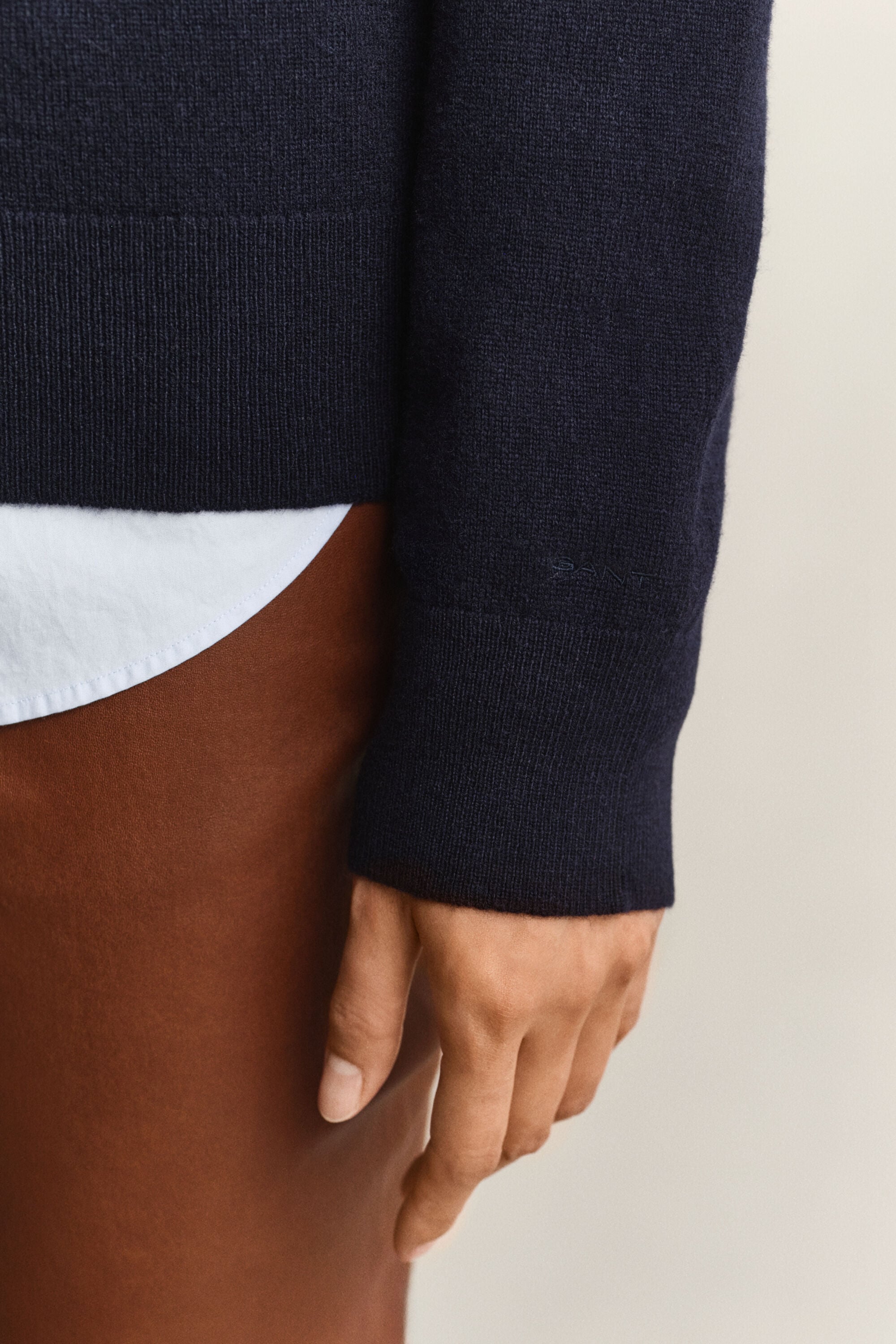 Crewneck sweater i ekstra fin lammeuld