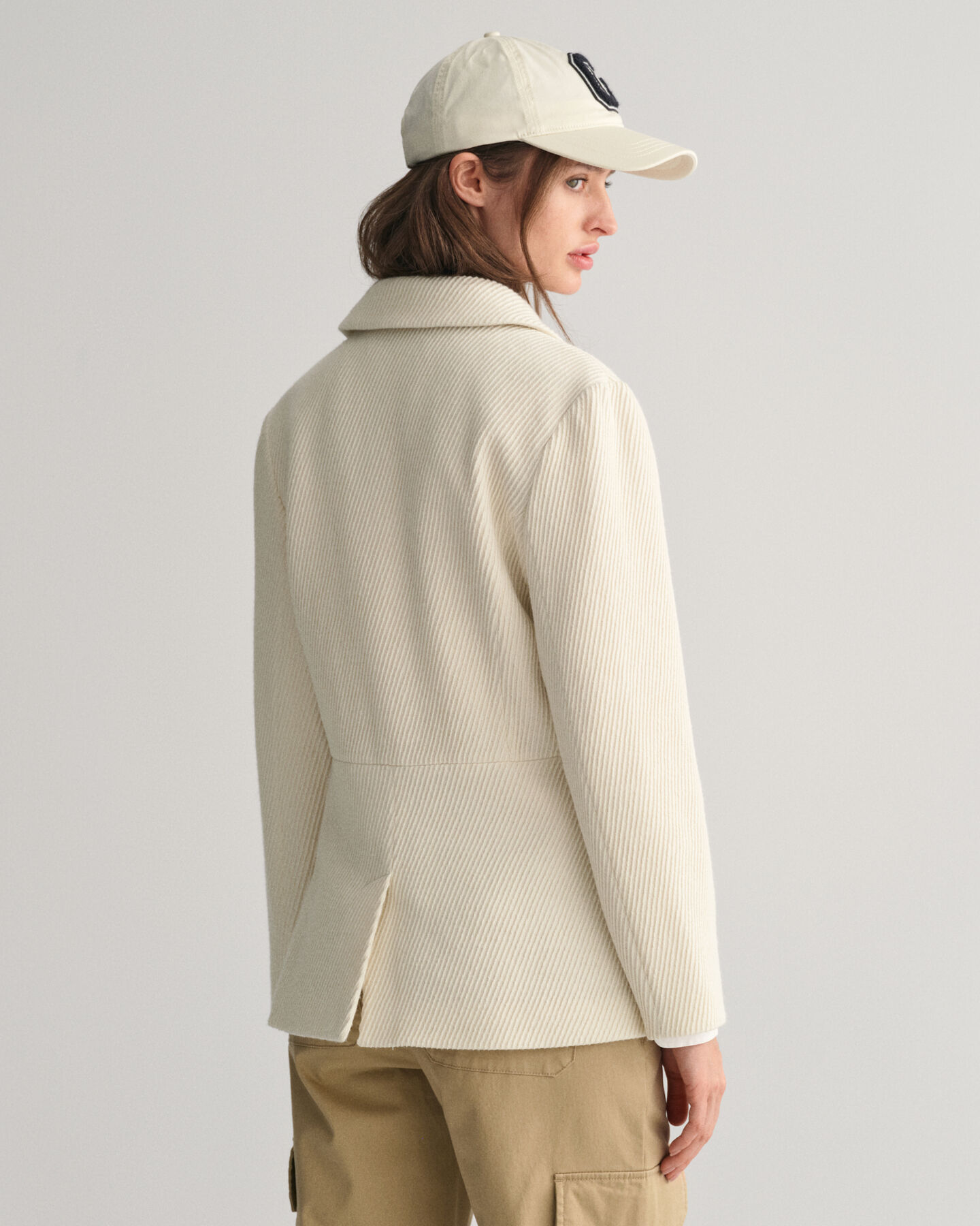 Slim fit blazerjakke med tekstur