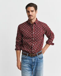 Regular fit twill-skjorte med paisley-tryk