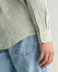 Regular fit stribet skjorte af hør