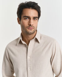 Regular fit melange flannelskjorte