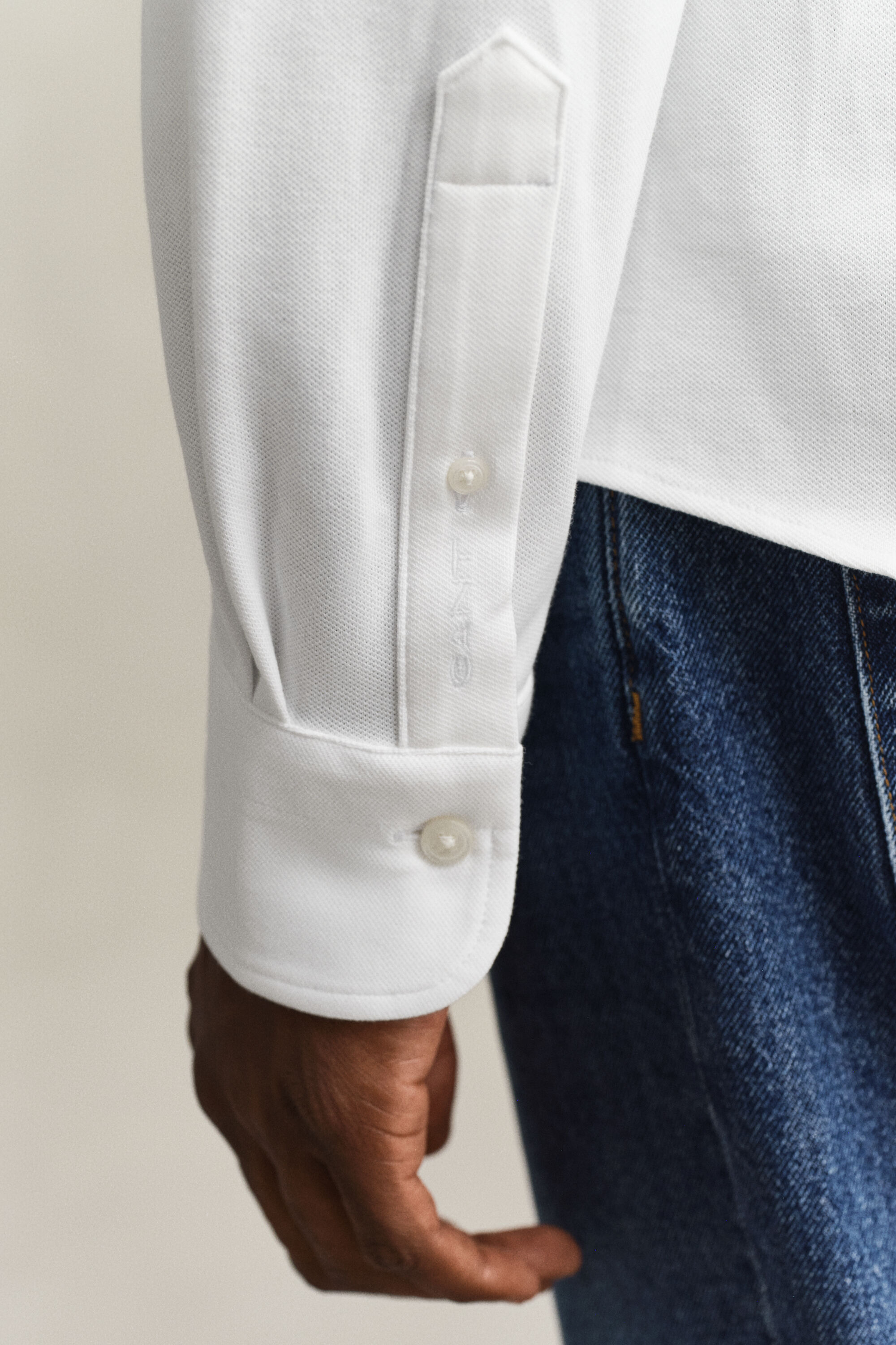 Jersey skjorte med stræk i piqué