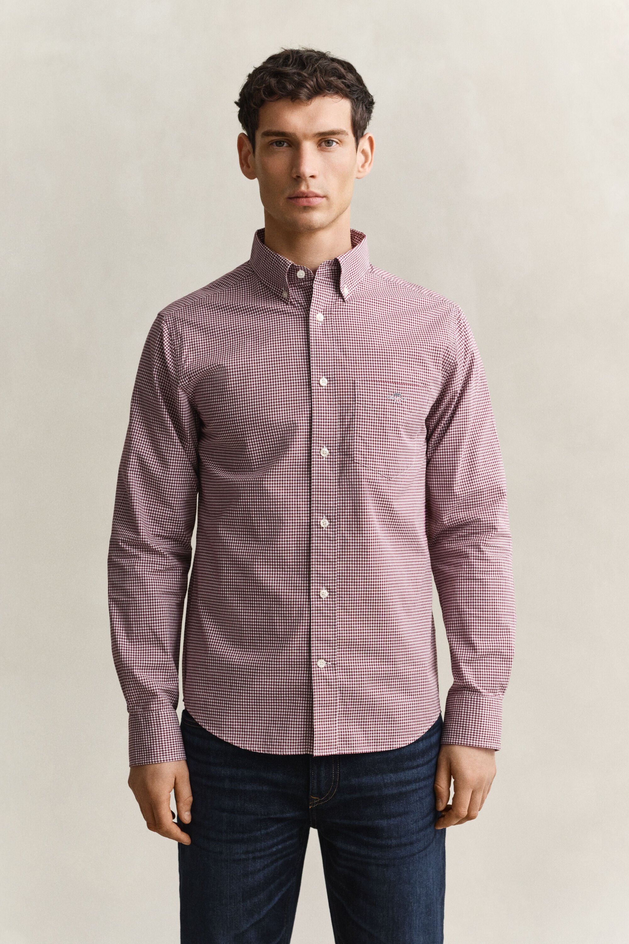 Gingham klassisk poplin-skjorte