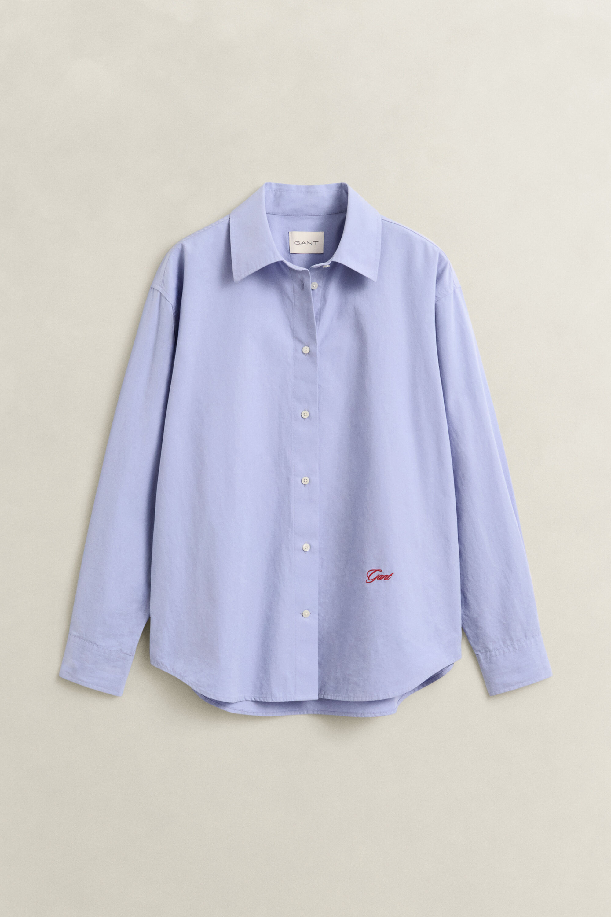 Relaxed poplin skjorte