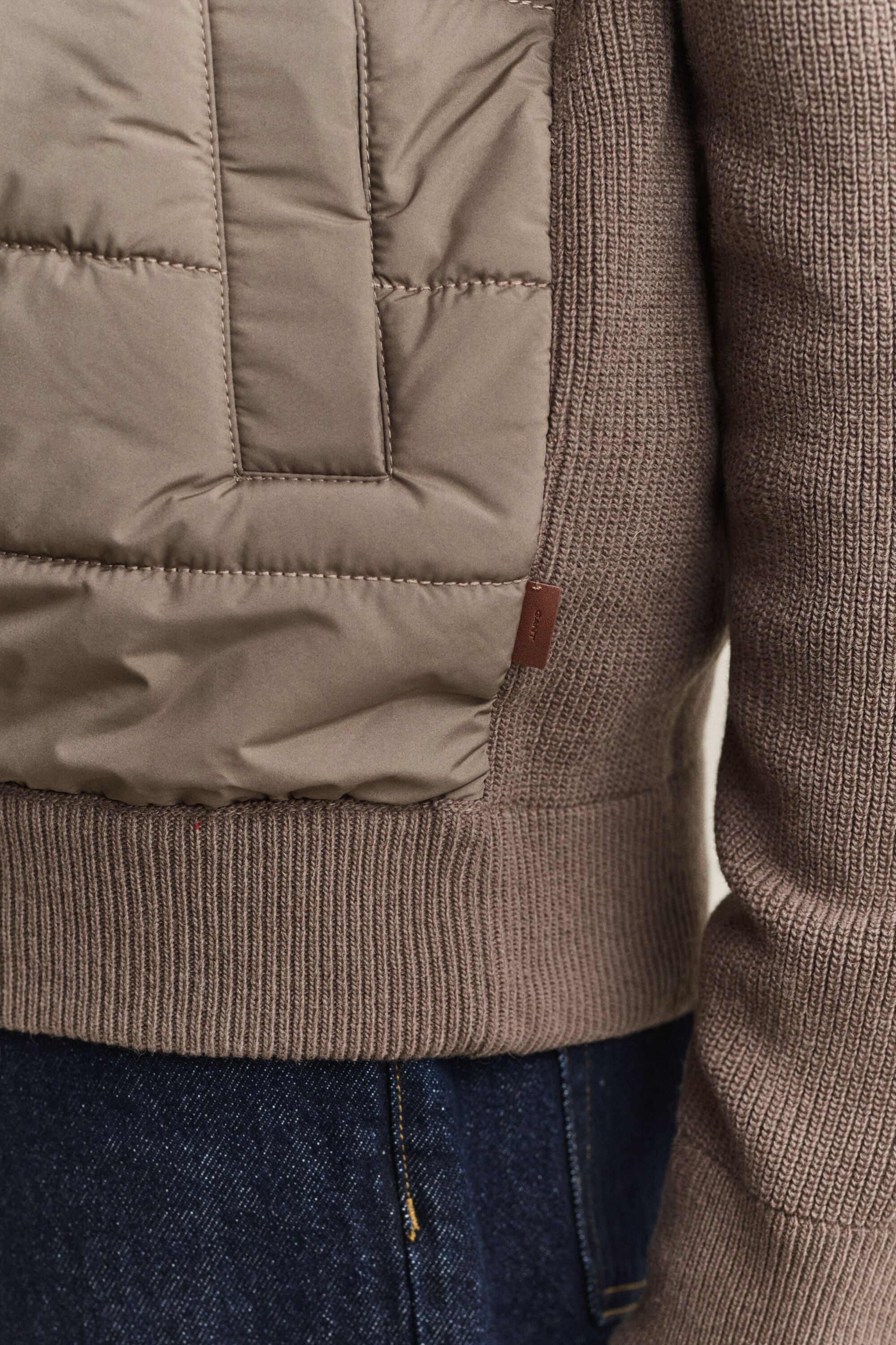 Hybrid cardigan med lynlås